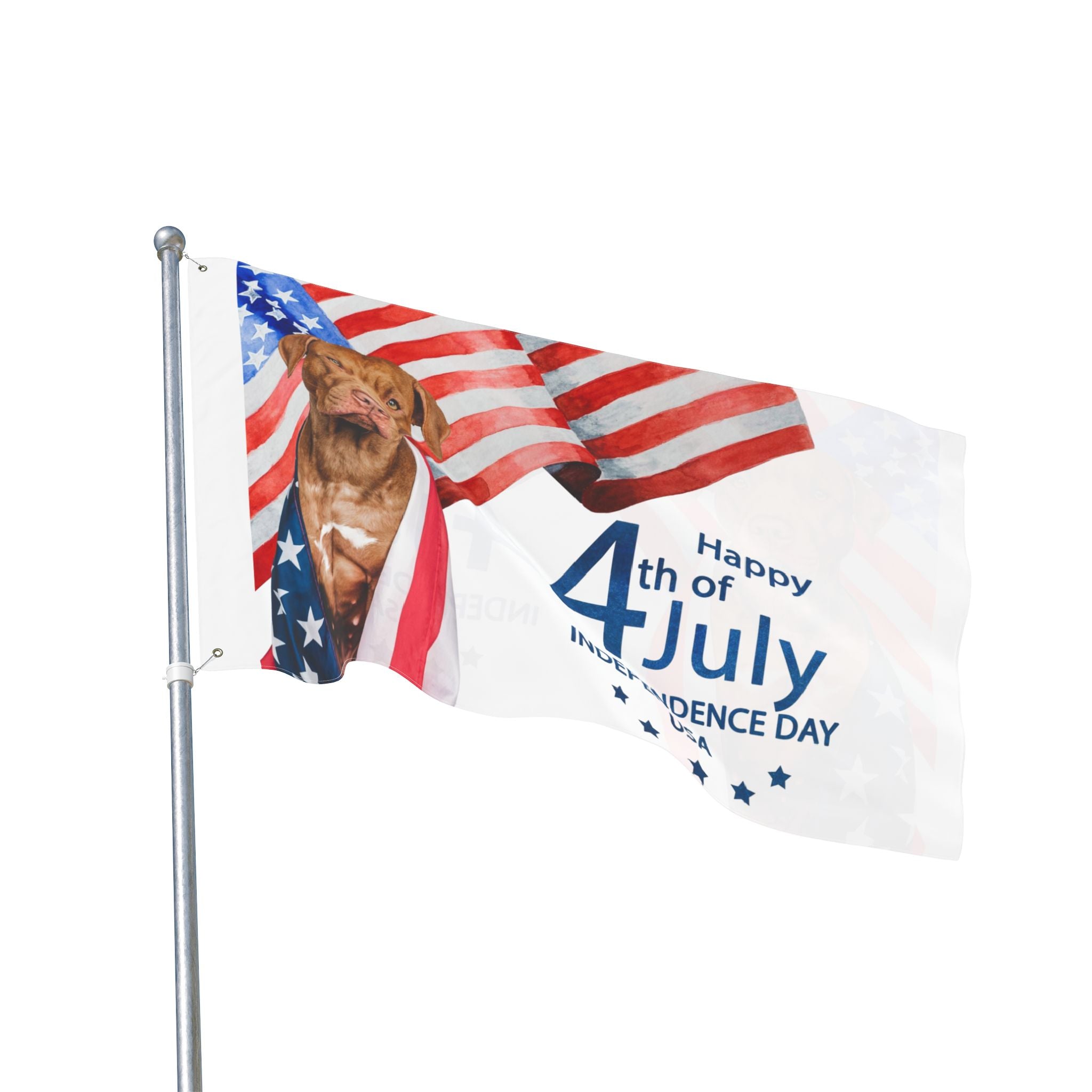 4th of July Dog Flag — Double-Sided American Independence Day Garden Banner