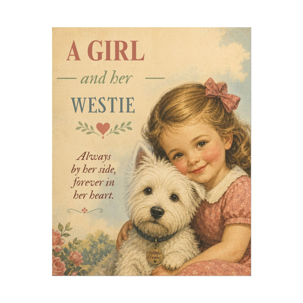 Westie Dog Poster — "A Girl and Her Westie" Vintage Art Print