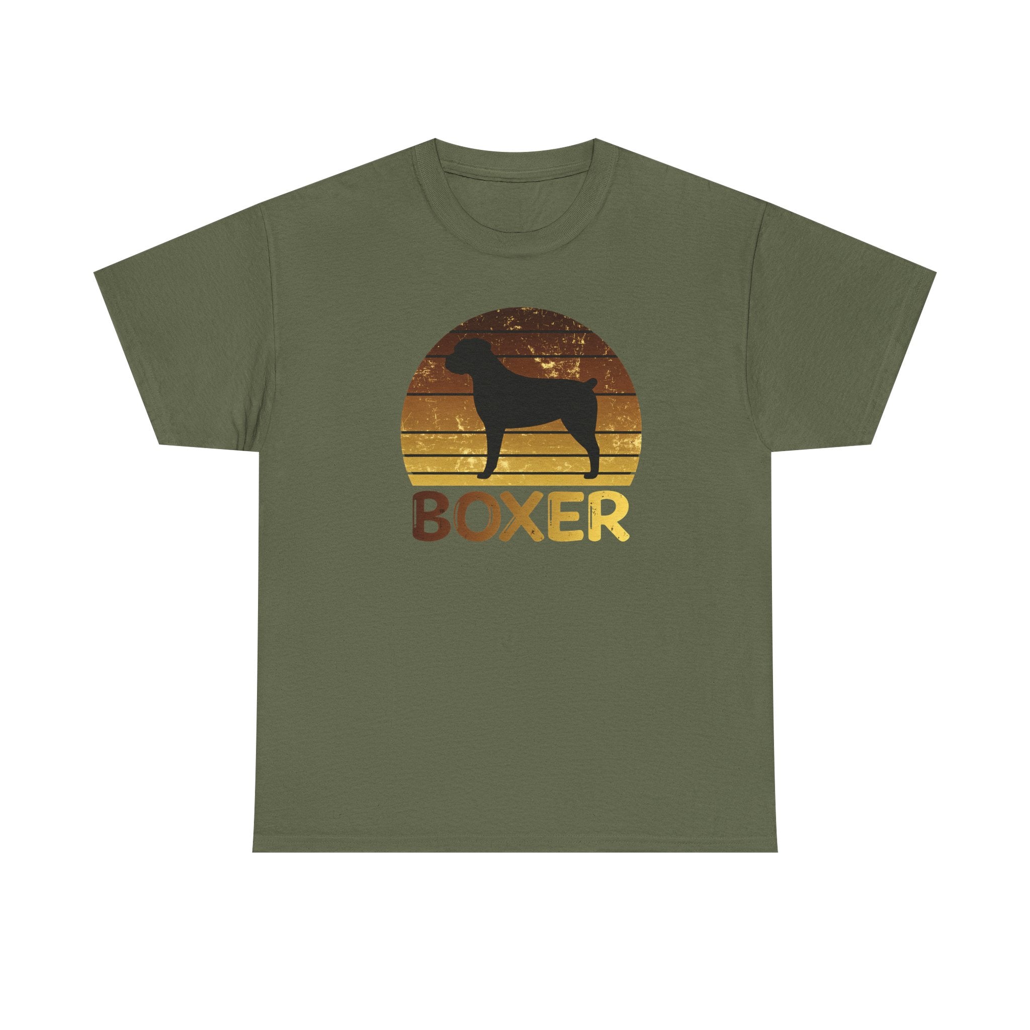 Boxer Dog Retro Sunset T-Shirt – Unisex Dog Lover Graphic Tee