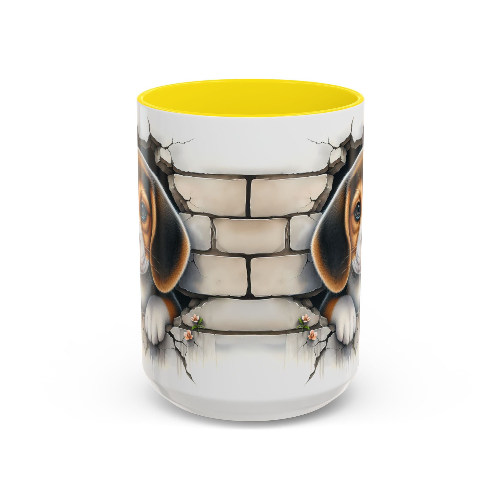 Beagle Puppy Peek Accent Coffee Mug – Cute Dog Gift (11/15 oz)