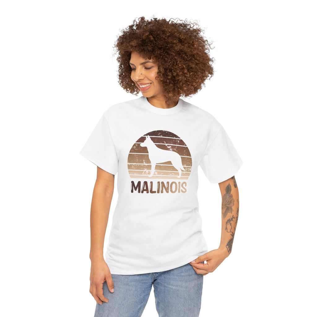 Belgian Malinois Retro Sunset T-Shirt – Unisex Dog Lover Graphic Tee