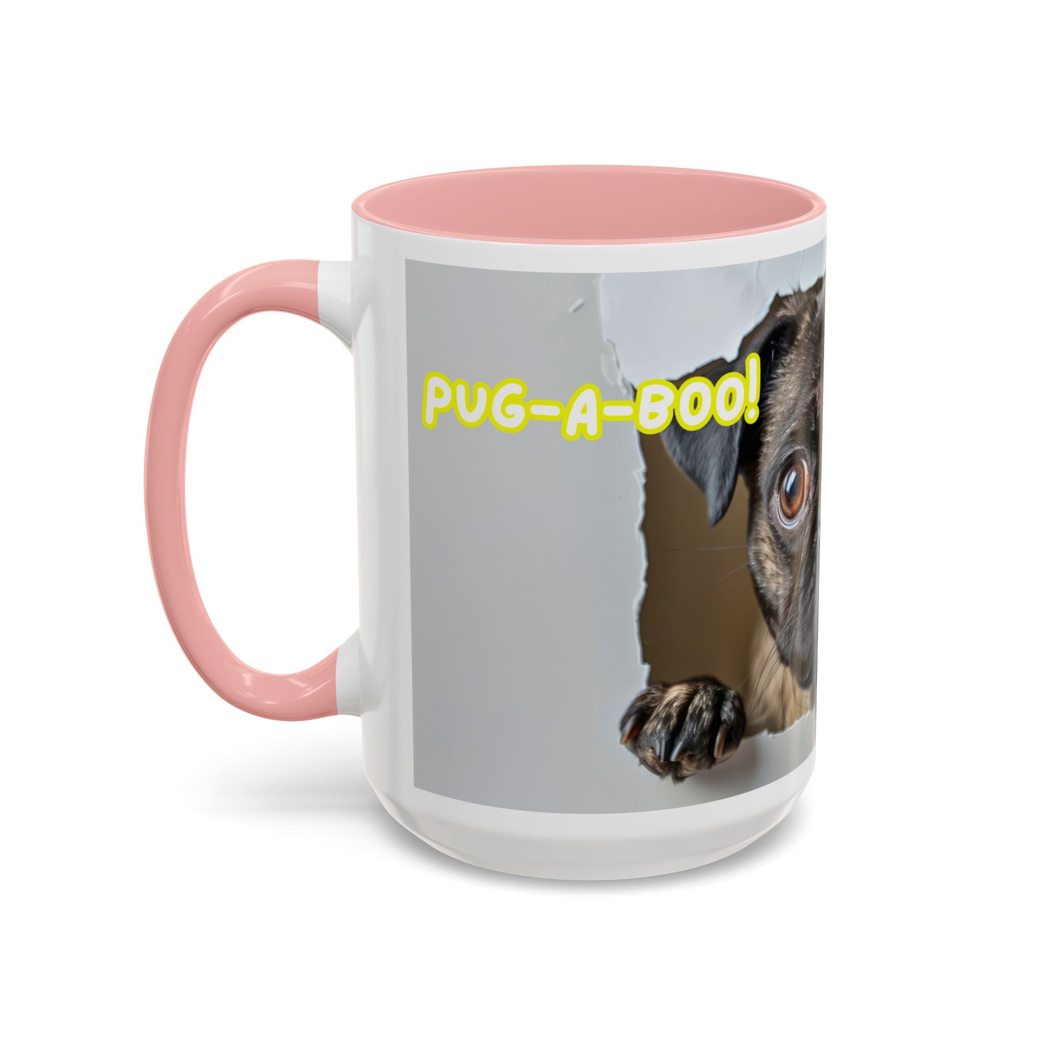 Pug “I See You!” Accent Coffee Mug — Cute Dog Lover Gift (11/15 oz)