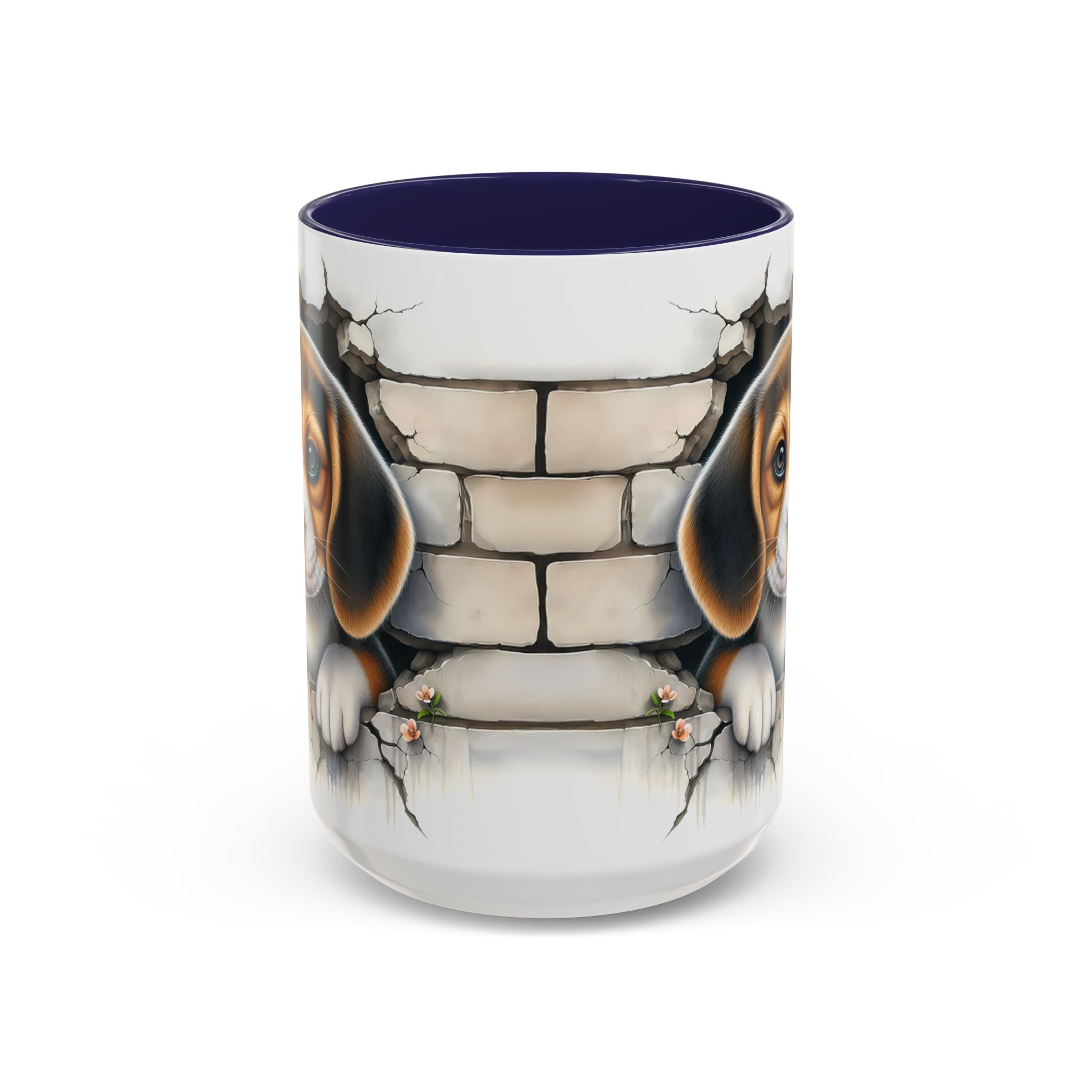 Beagle Puppy Peek Accent Coffee Mug – Cute Dog Gift (11/15 oz)