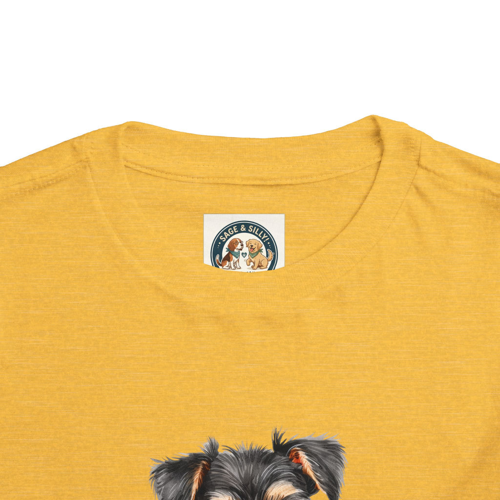 Toddler Tee — Cute Yorkie Puppy Peeking Graphic