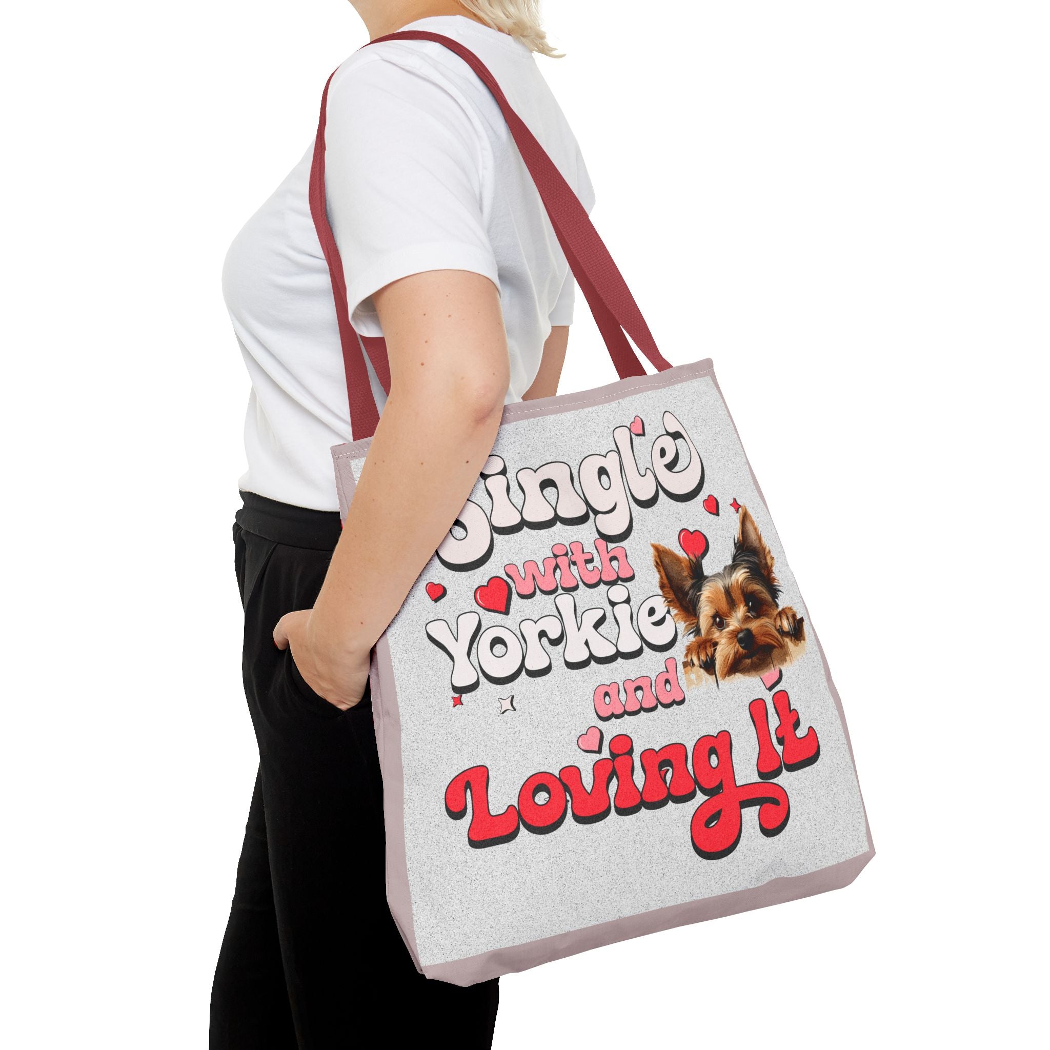 Tote Bag — "Single with Yorkie and Loving It" Cute Yorkie Lover Tote