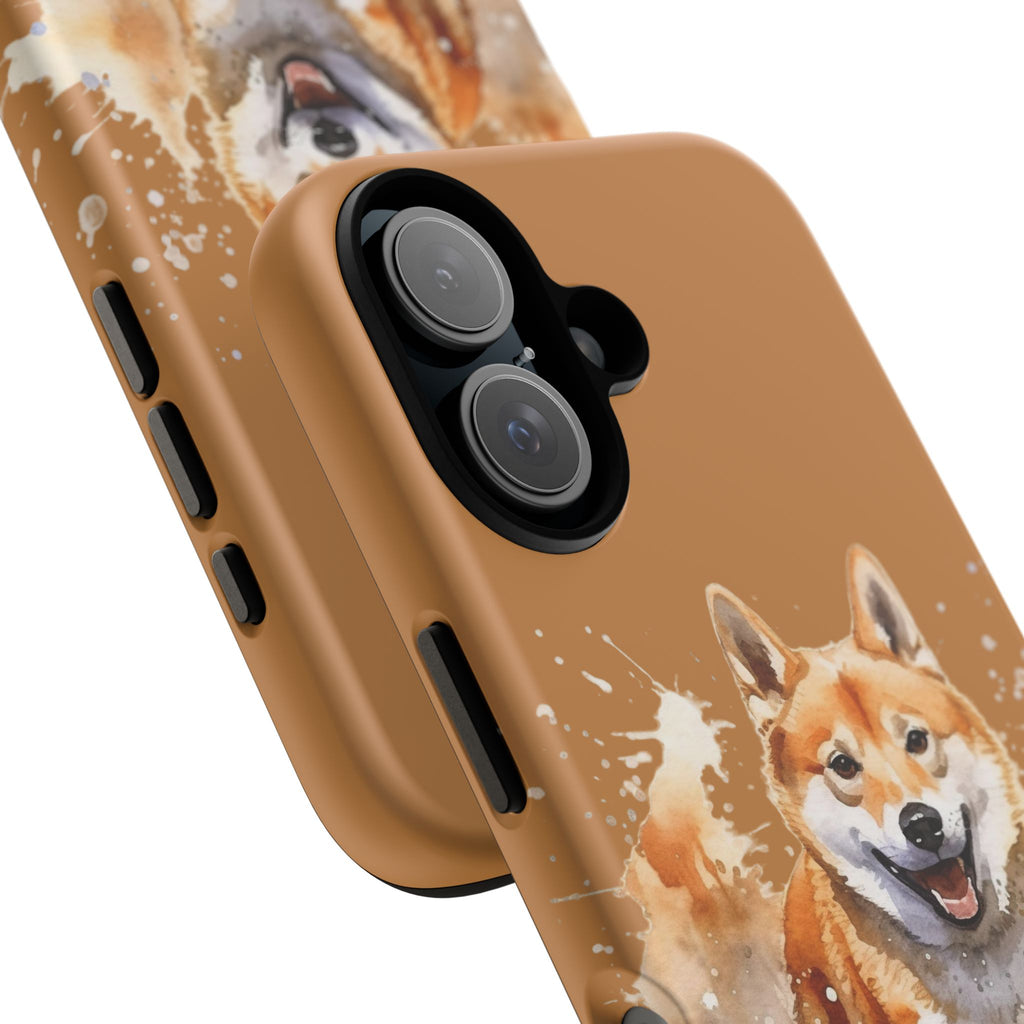 Shiba Inu Phone Case — Energetic Watercolor Dog Protective Case