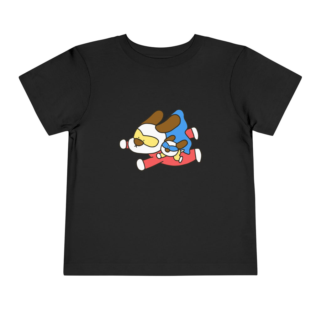 Toddler Tee – Cute Superhero Dog & Puppy Flight Graphic