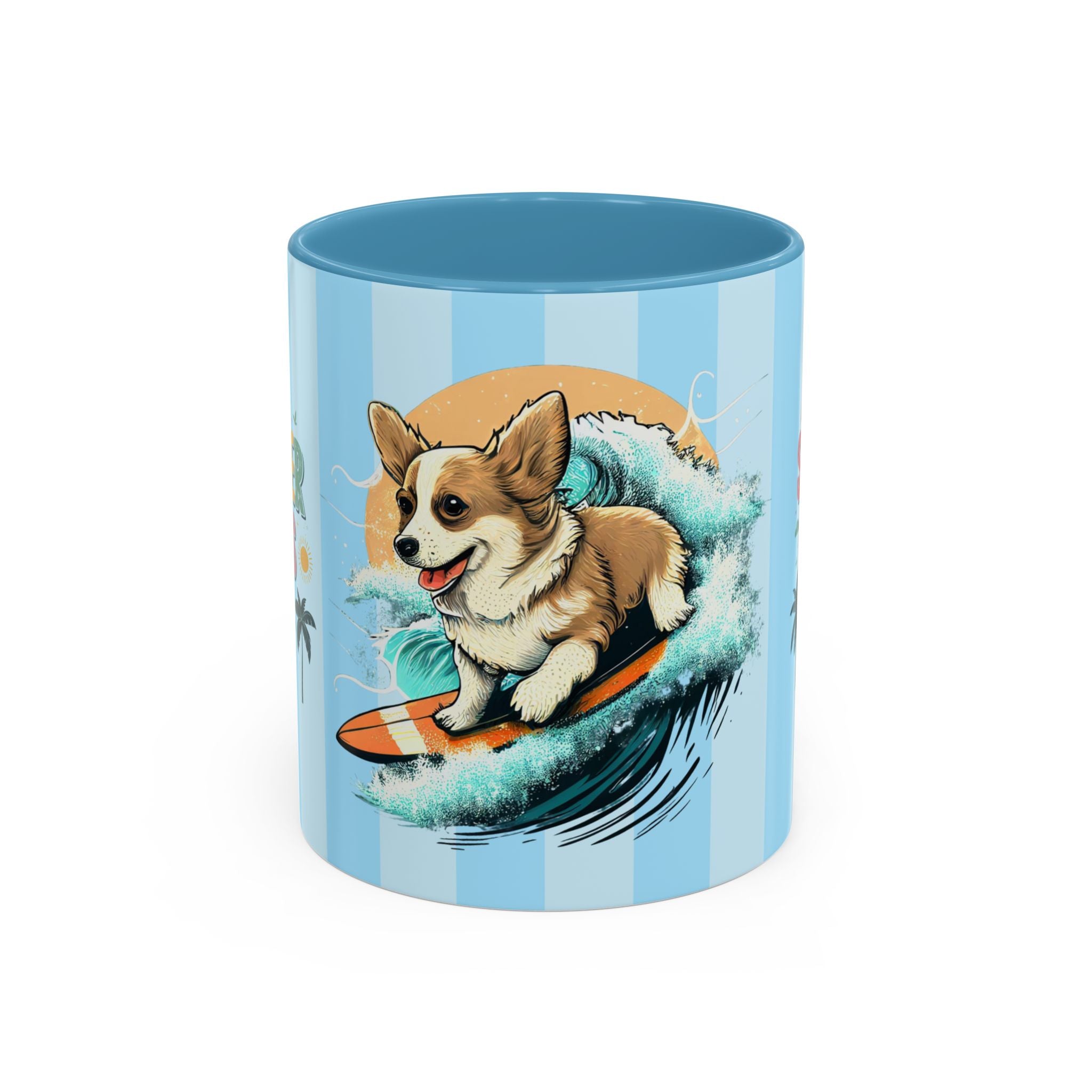 Summer Vibes Corgi Surf Coffee Mug — Cute Dog Lover Gift (11/15 oz)