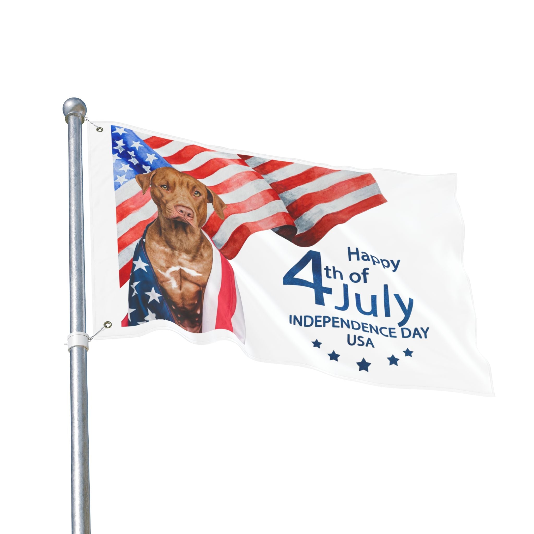 4th of July Dog Flag — Double-Sided American Independence Day Garden Banner