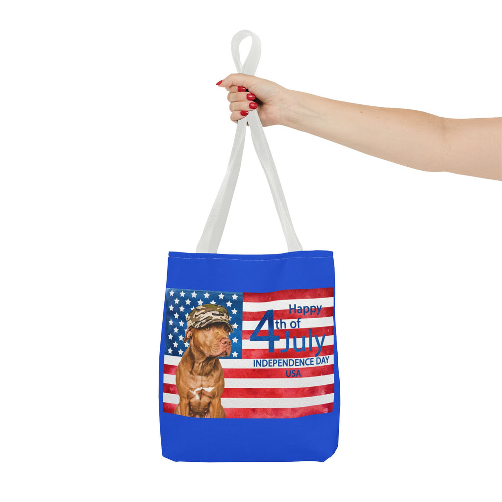 Independence Day Dog Tote Bag — Happy 4th of July USA Flag Tote