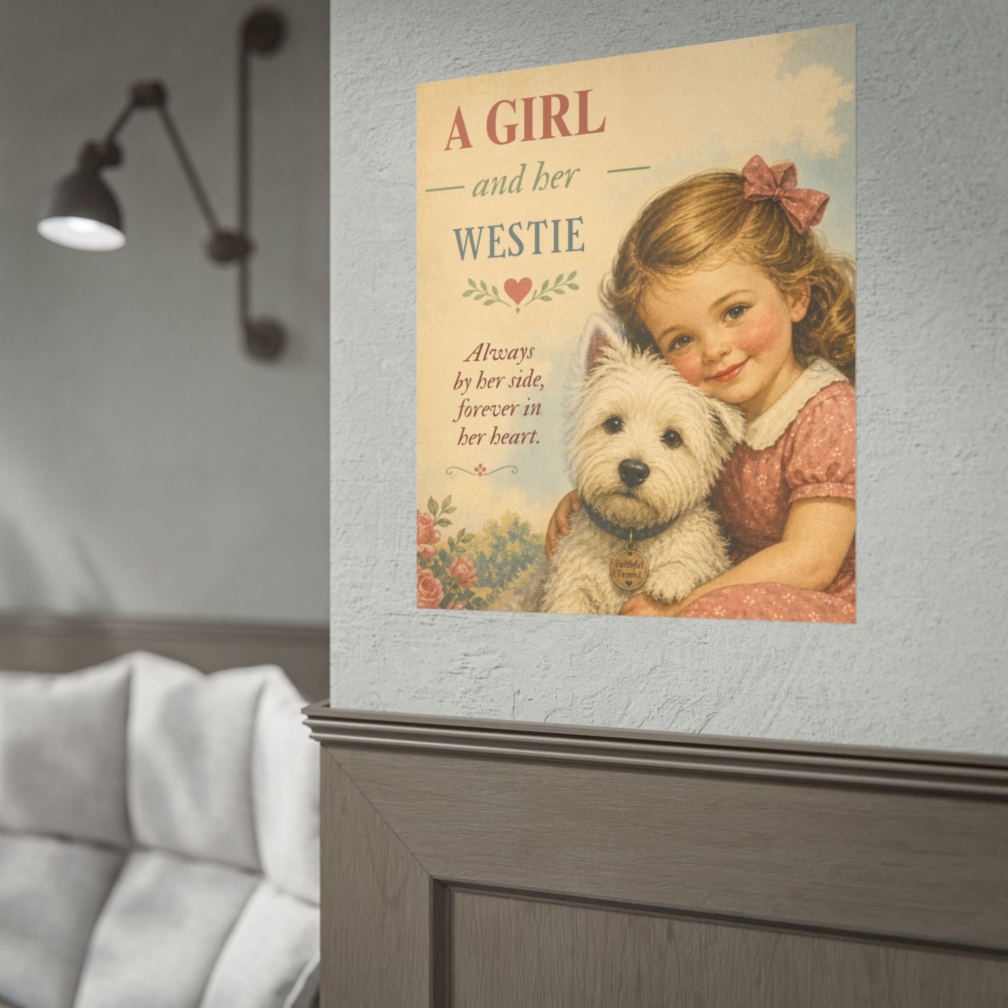 Westie Dog Poster — "A Girl and Her Westie" Vintage Art Print
