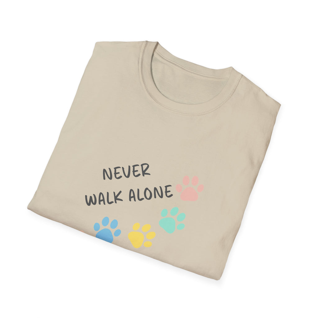 Never Walk Alone Paw & Footprint T-Shirt