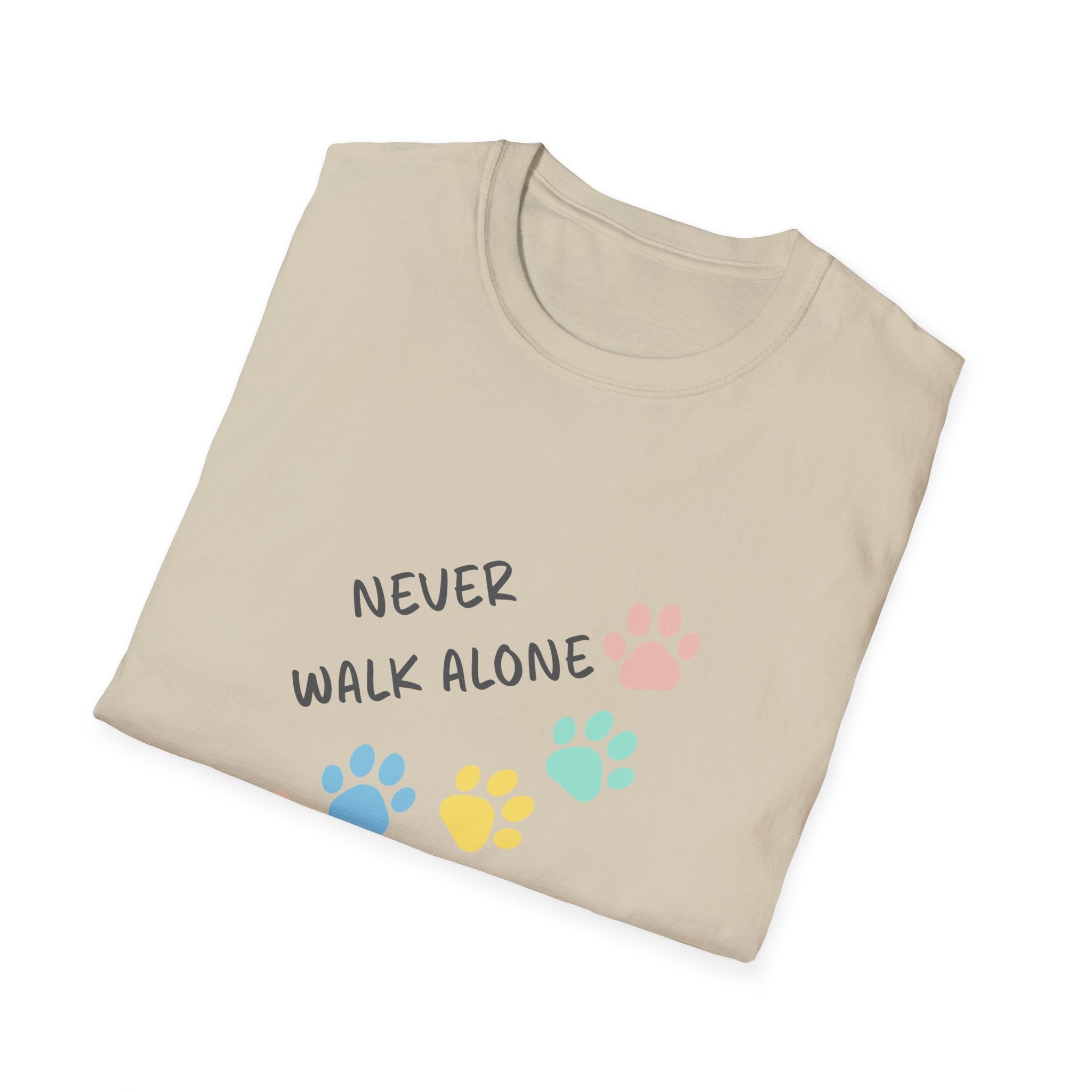 Never Walk Alone Paw & Footprint T-Shirt