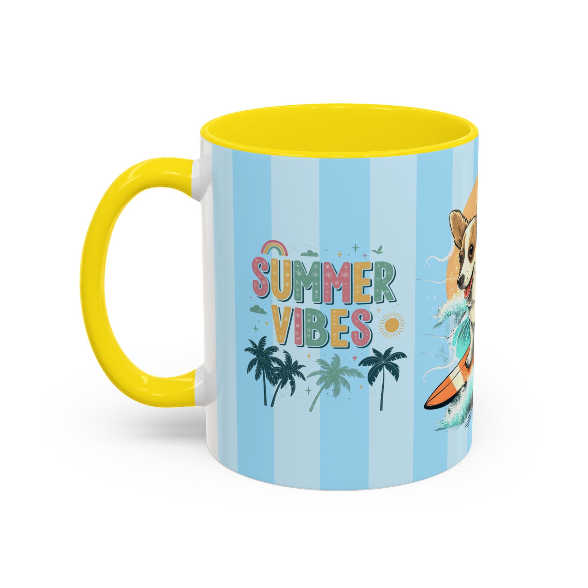Summer Vibes Corgi Surf Coffee Mug — Cute Dog Lover Gift (11/15 oz)