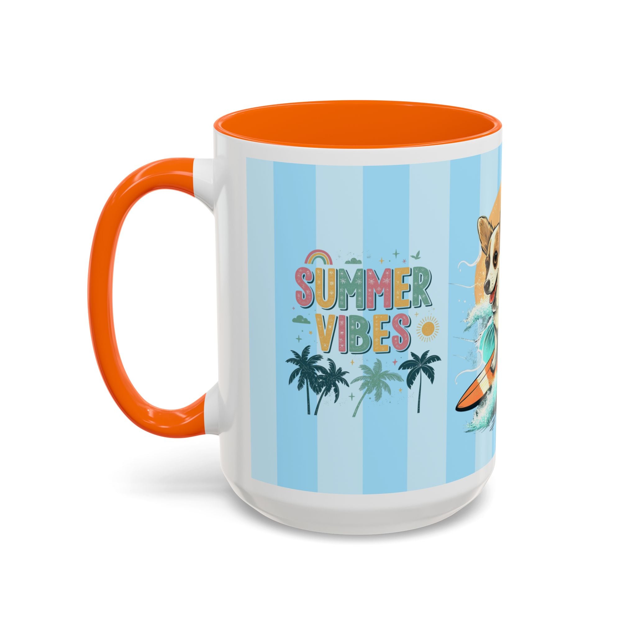 Summer Vibes Corgi Surf Coffee Mug — Cute Dog Lover Gift (11/15 oz)