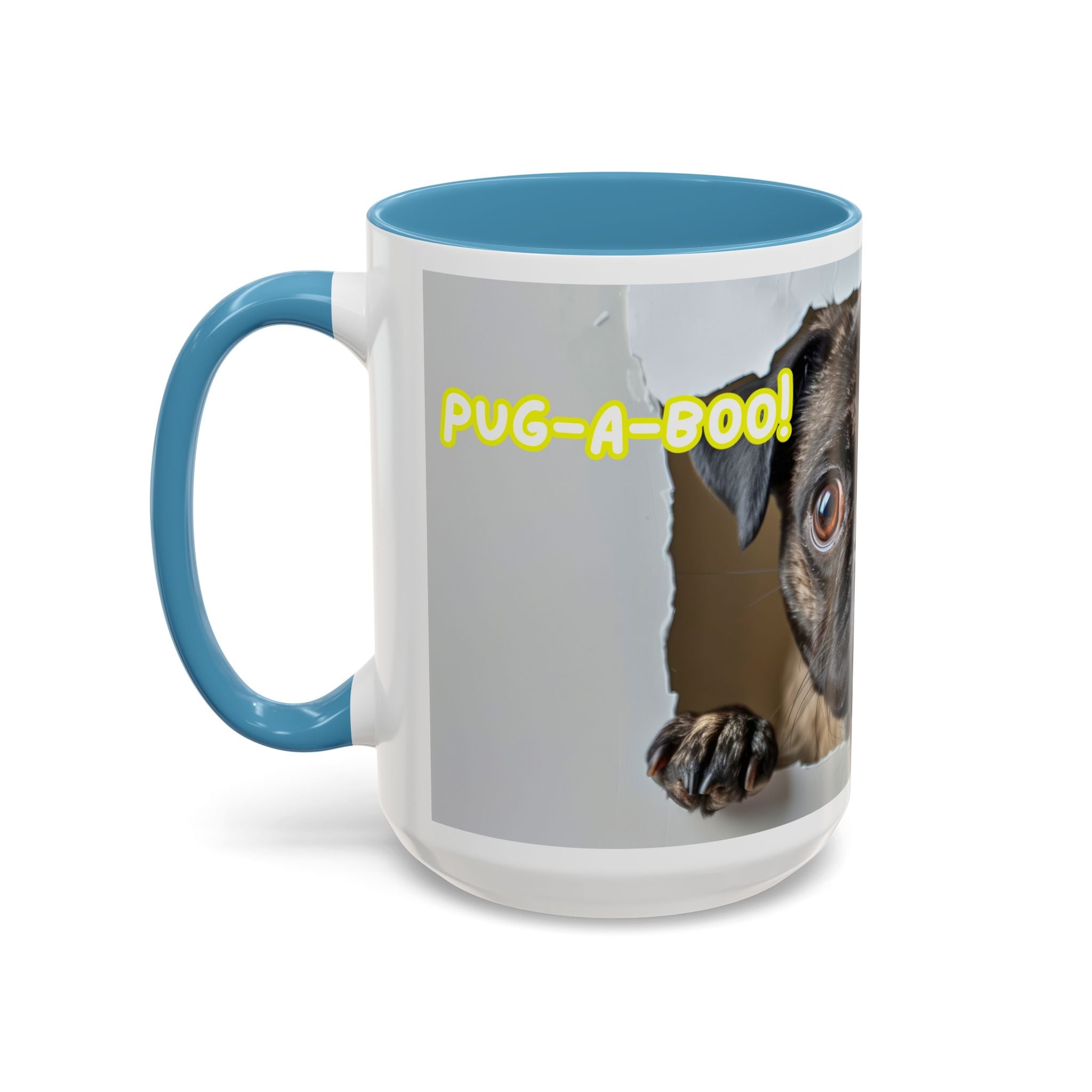 Pug “I See You!” Accent Coffee Mug — Cute Dog Lover Gift (11/15 oz)