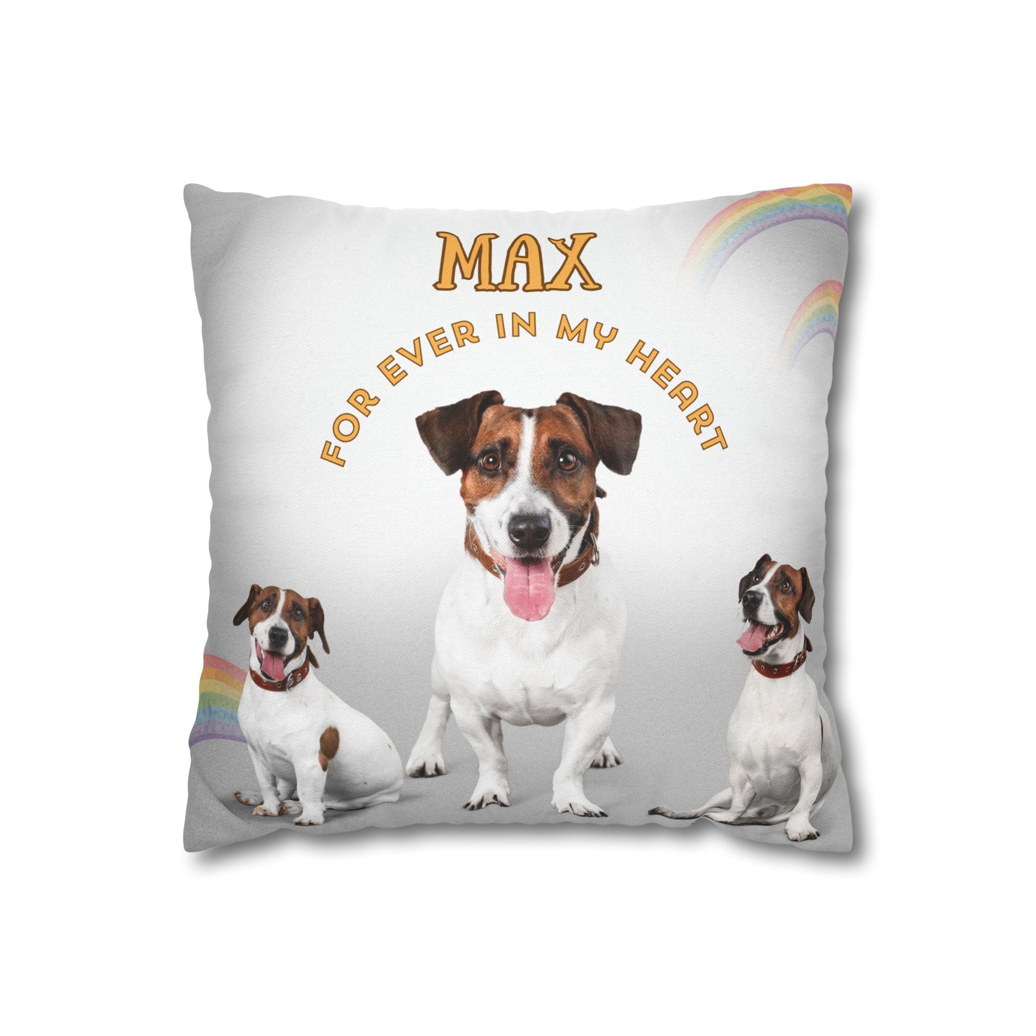 Personalized Dog Pillowcase — "Max, For Ever In My Heart" Memorial Pet Cushion