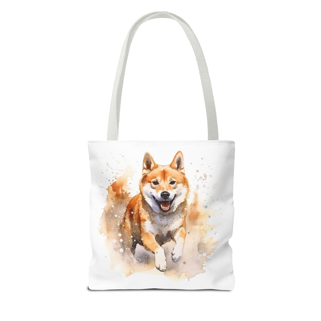 Shiba Inu Watercolor Tote Bag – Cute Running Dog All-Over Print