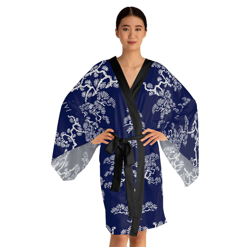 Shiba Inu Sakura Kimono Robe — Japanese Cherry Blossom Long Sleeve