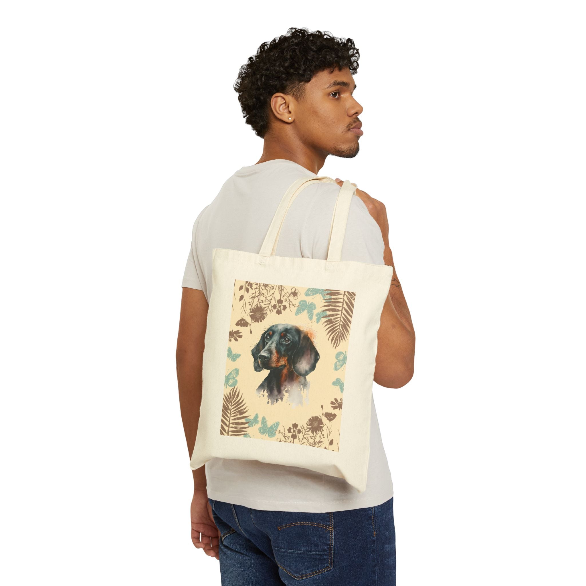 Tote Bag — "Be The Person Your Dog Thinks You Are" Dog Portrait Canvas Tote