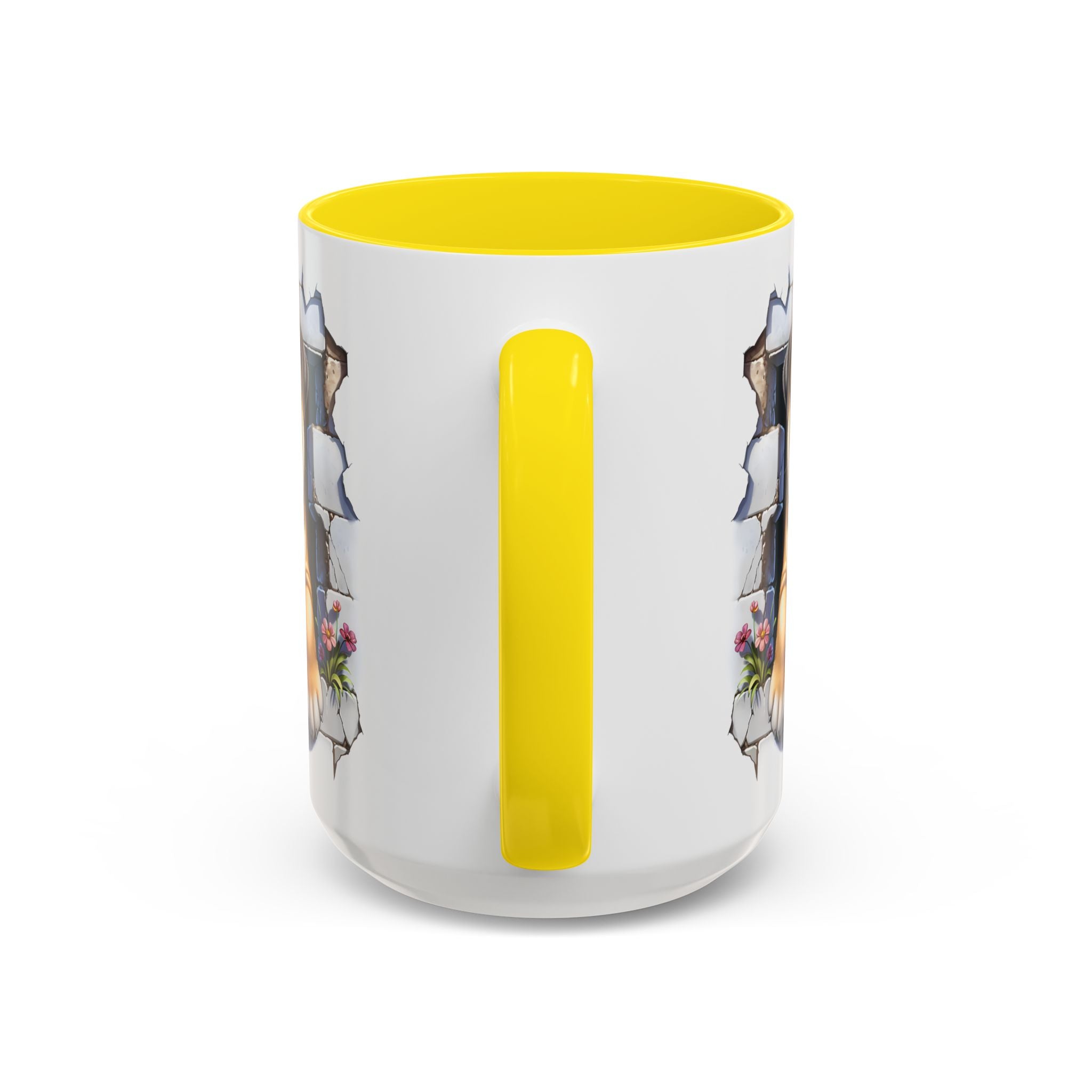Bulldog Peek-A-Boo Accent Coffee Mug — Cute English Bulldog Coffee Cup (11/15 oz)