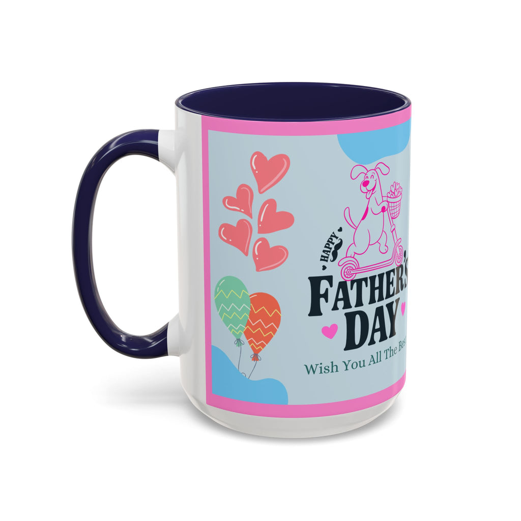 Father's Day Coffee Mug – Cute Dog on Scooter Design (11/15oz)