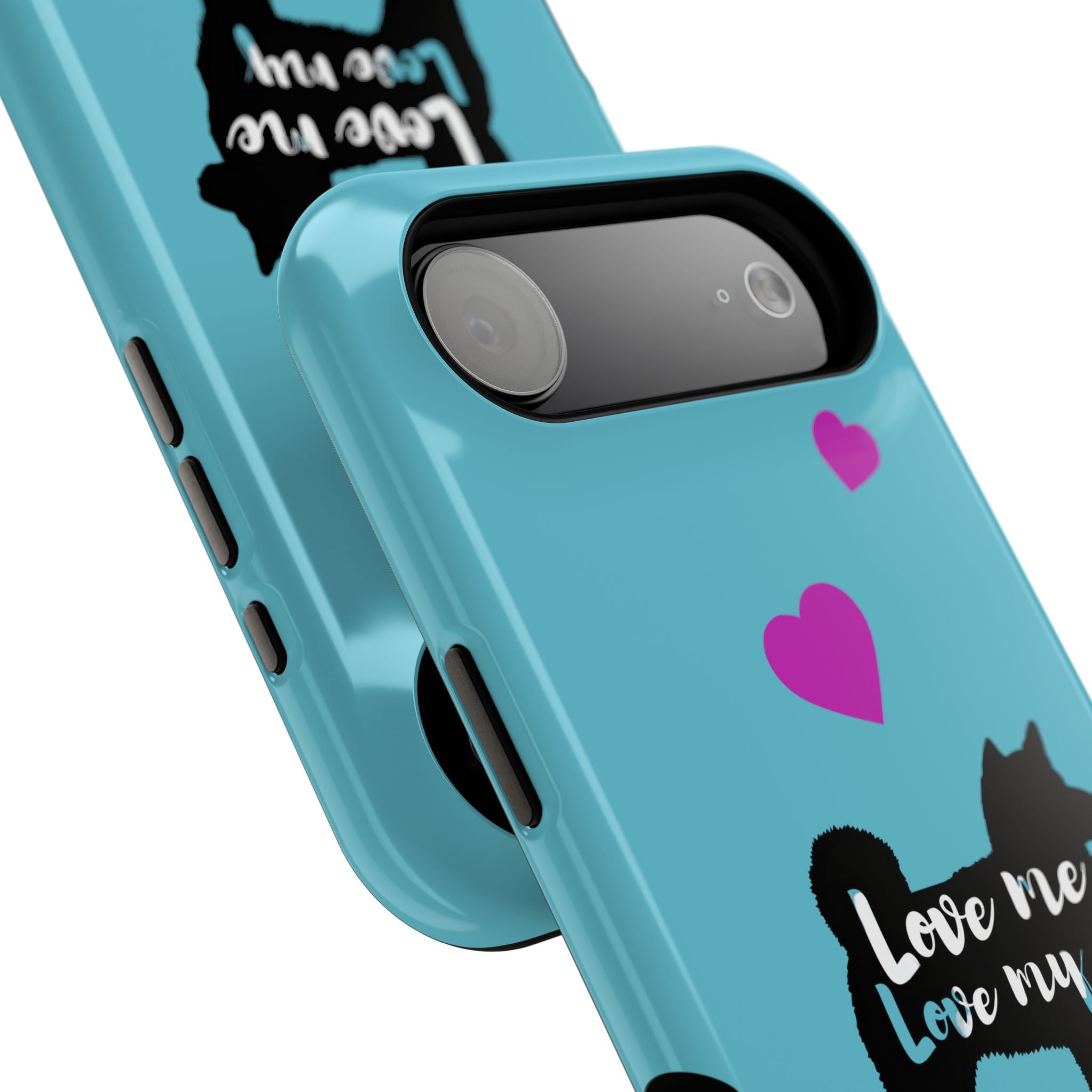 Shiba Inu Phone Case – "Love Me Love My Shiba Inu" Impact-Resistant Case, Cute Heart Design
