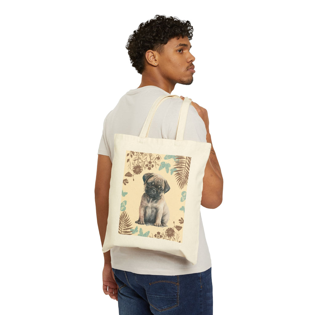 Tote Bag — "Grace is a wet nose and a hopeful tail" Dog Portrait Canvas Tote