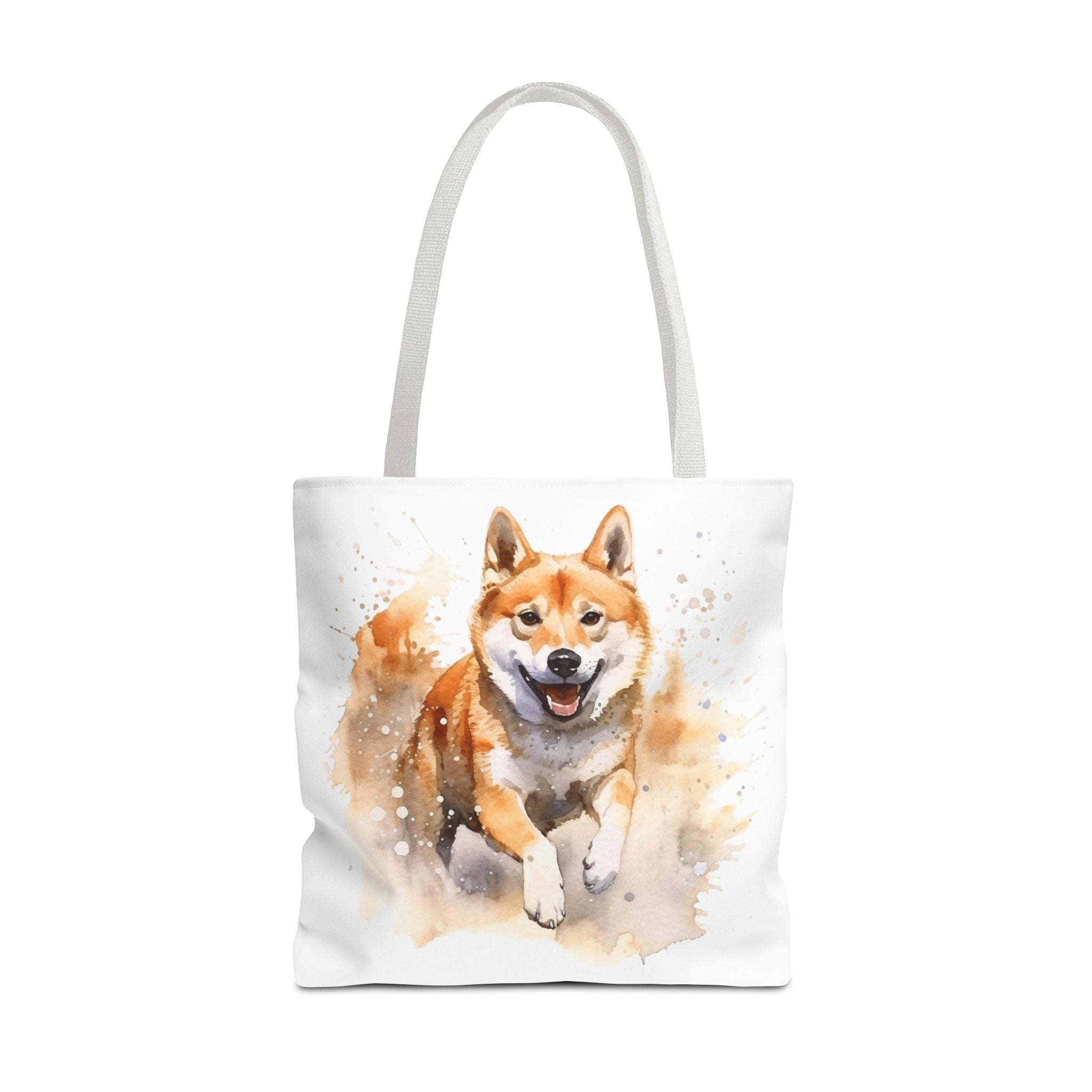 Shiba Inu Watercolor Tote Bag – Cute Running Dog All-Over Print