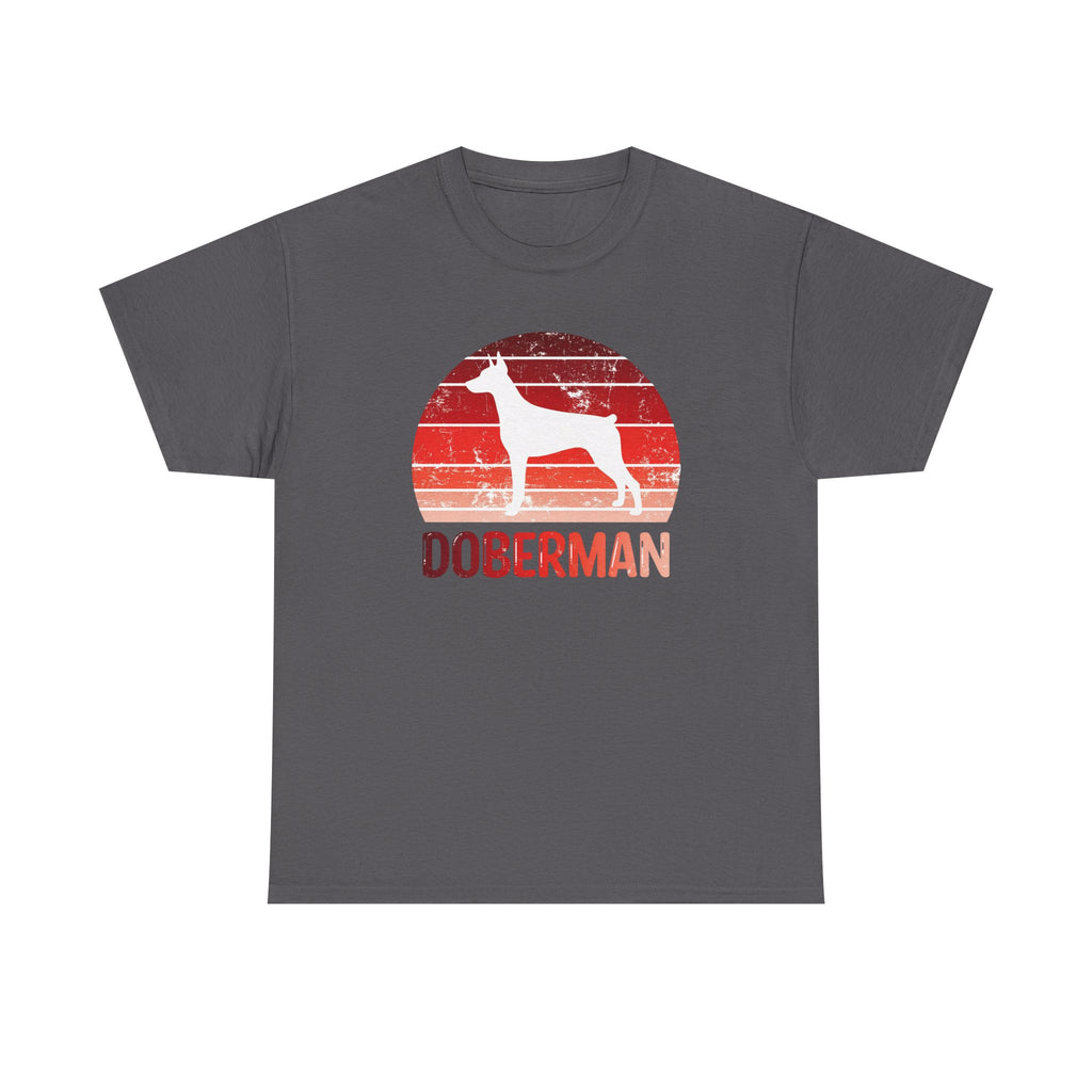 Doberman Retro Sunset T-Shirt – Unisex Dog Lover Graphic Tee