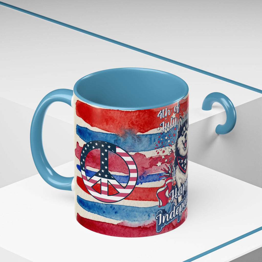 Independence Day Husky Coffee Mug — Happy 4th of July Patriotic Accent Mug (11/15oz)