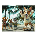 Beach Dogs Jigsaw Puzzle with Tin — Jack Russell Terrier Skateboard | Dog Lover Gift