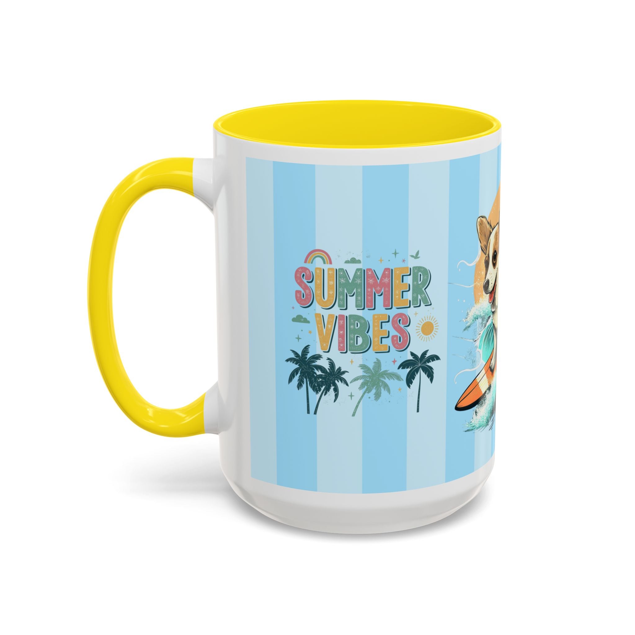 Summer Vibes Corgi Surf Coffee Mug — Cute Dog Lover Gift (11/15 oz)