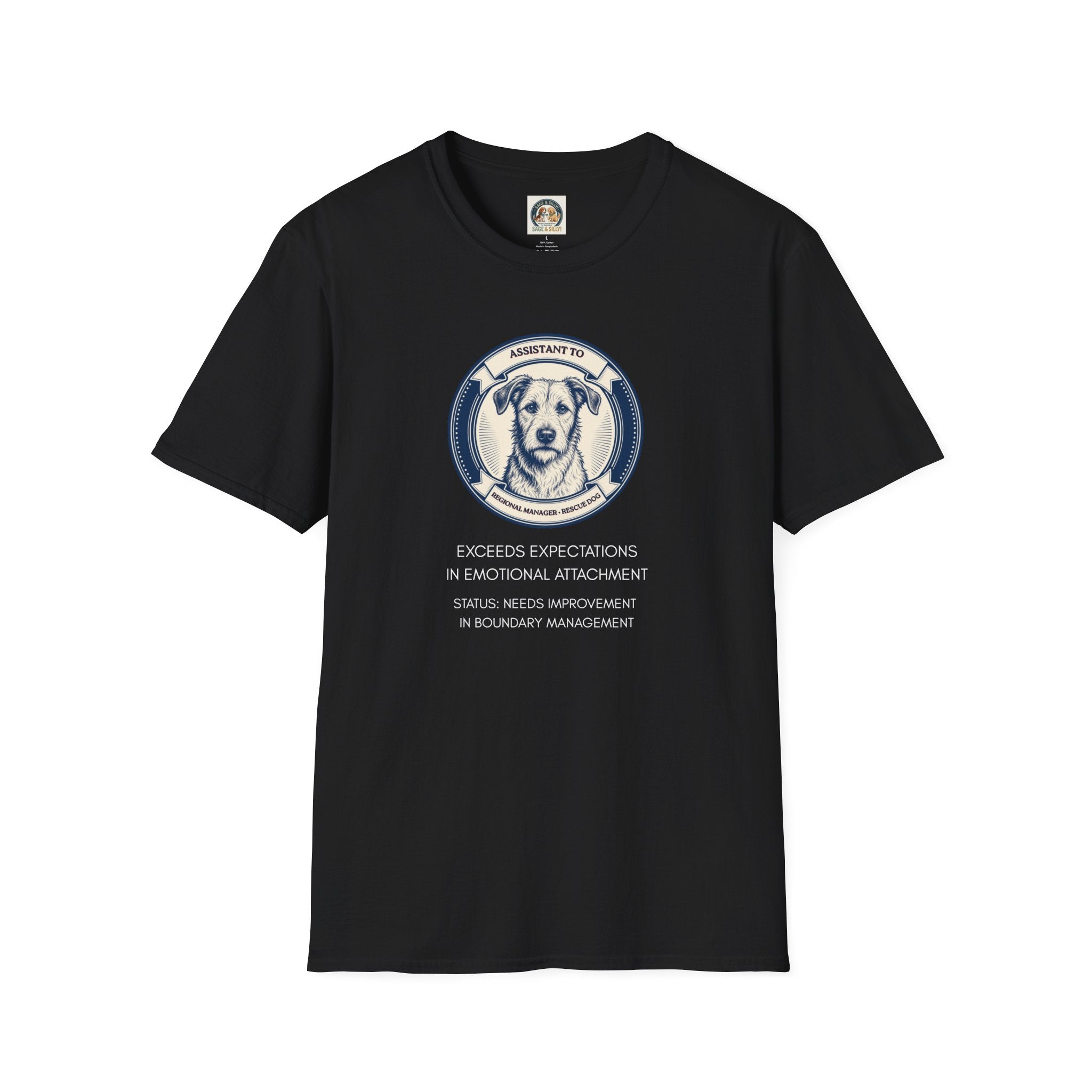 Rescue Dog T-Shirt — "Assistant to the Regional Manager" Funny Adopted Dog Tee