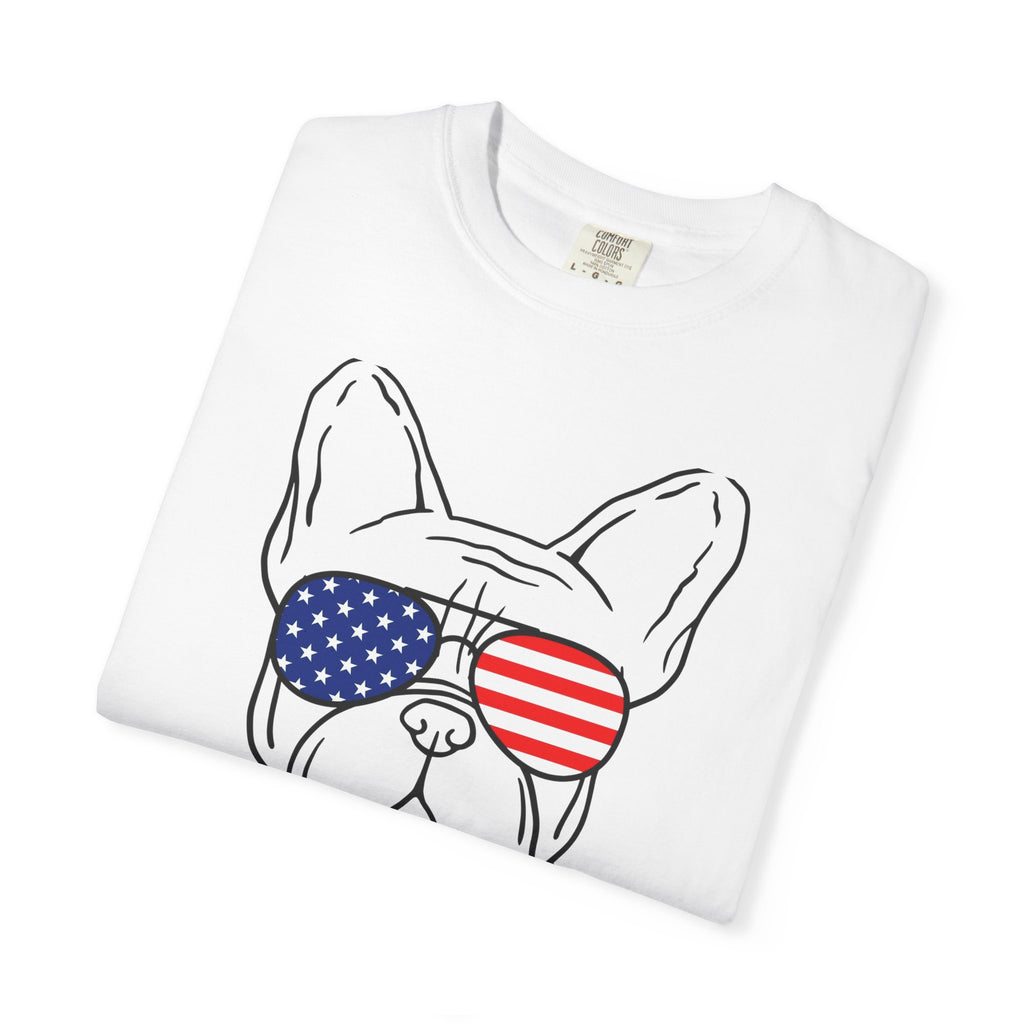 USA Bulldog T-Shirt — "I Love the USA" Patriotic Dog Tee