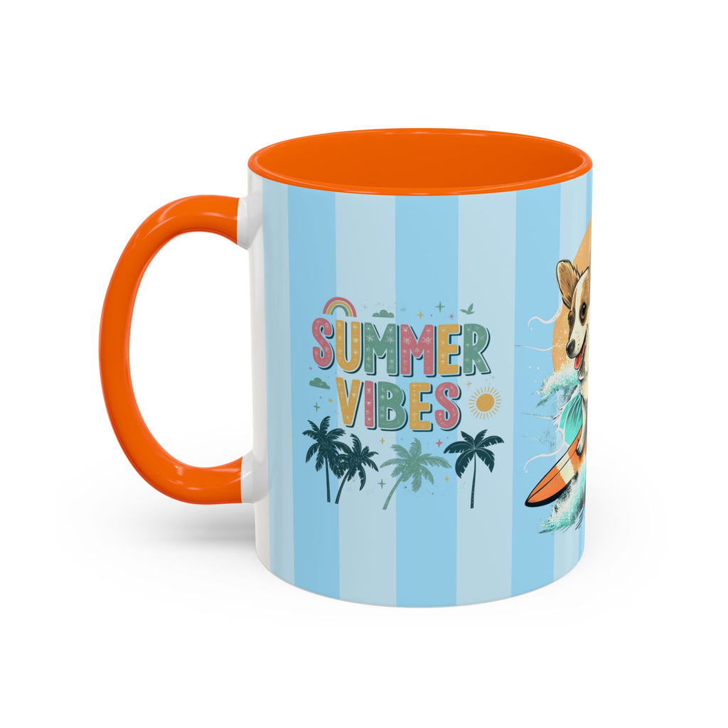 Summer Vibes Corgi Surf Coffee Mug — Cute Dog Lover Gift (11/15 oz)
