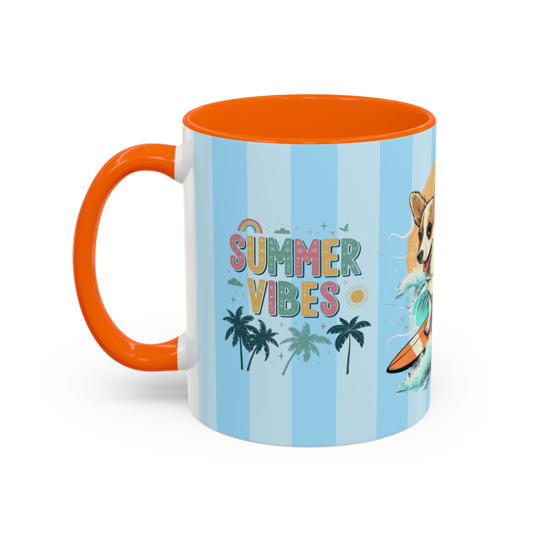 Summer Vibes Corgi Surf Coffee Mug — Cute Dog Lover Gift (11/15 oz)