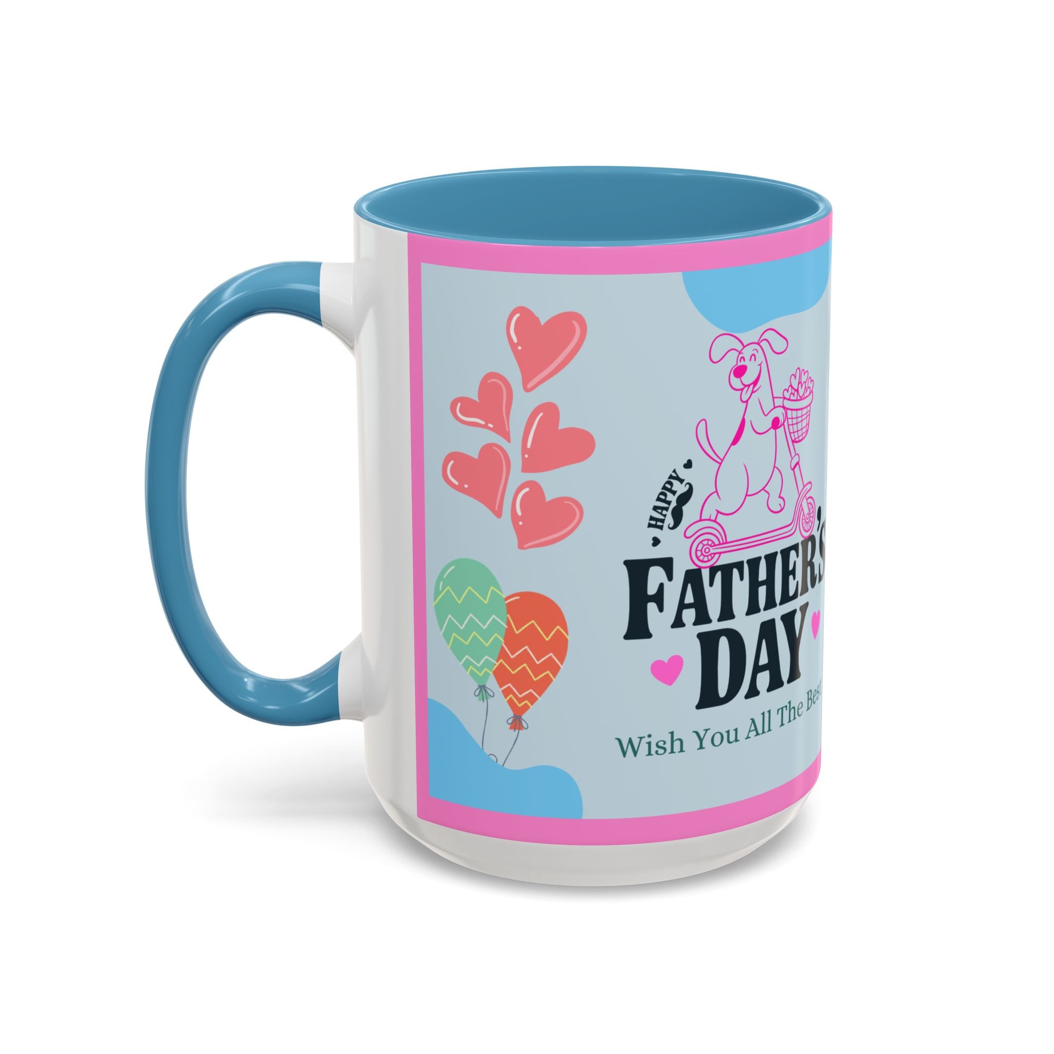 Father's Day Coffee Mug – Cute Dog on Scooter Design (11/15oz)