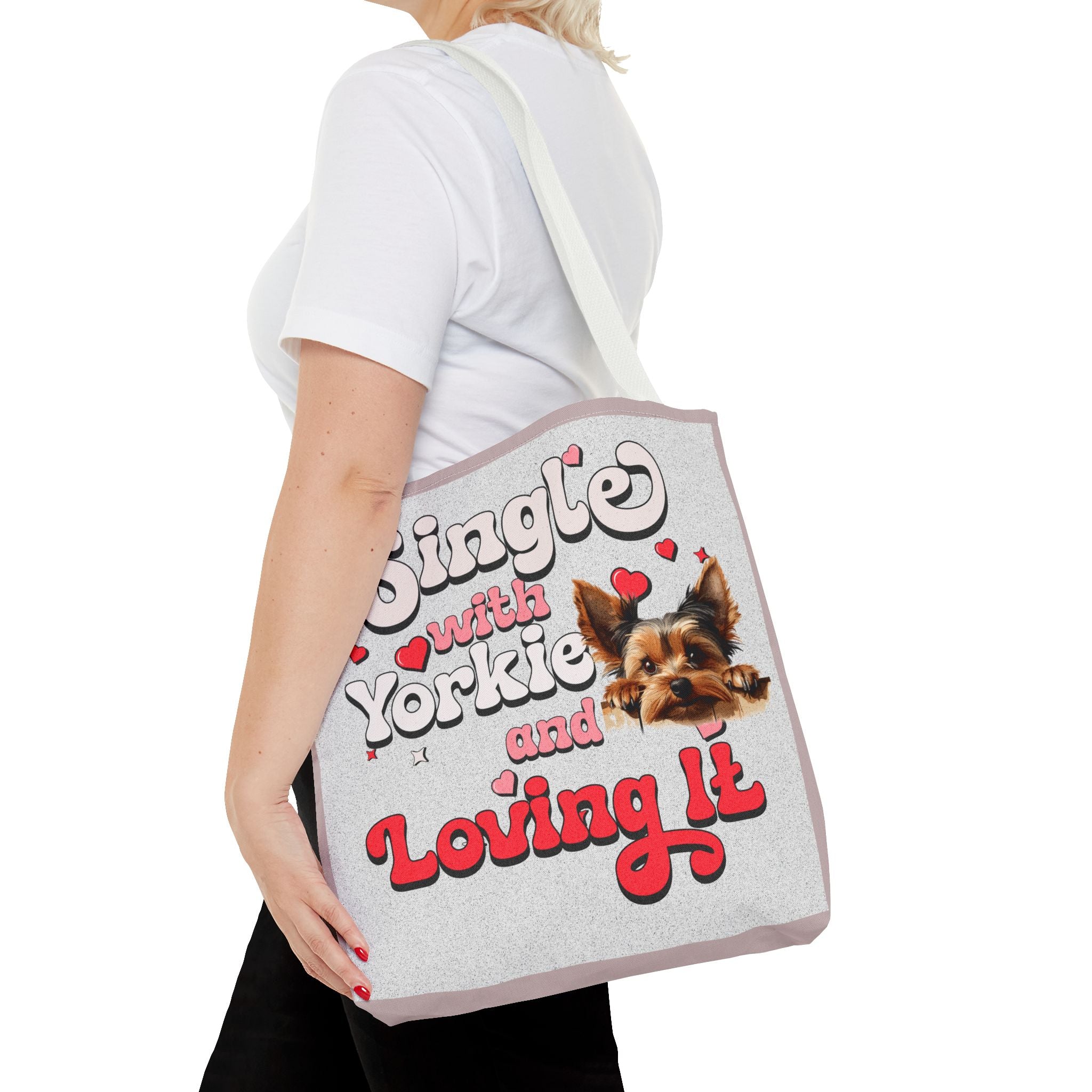 Tote Bag — "Single with Yorkie and Loving It" Cute Yorkie Lover Tote