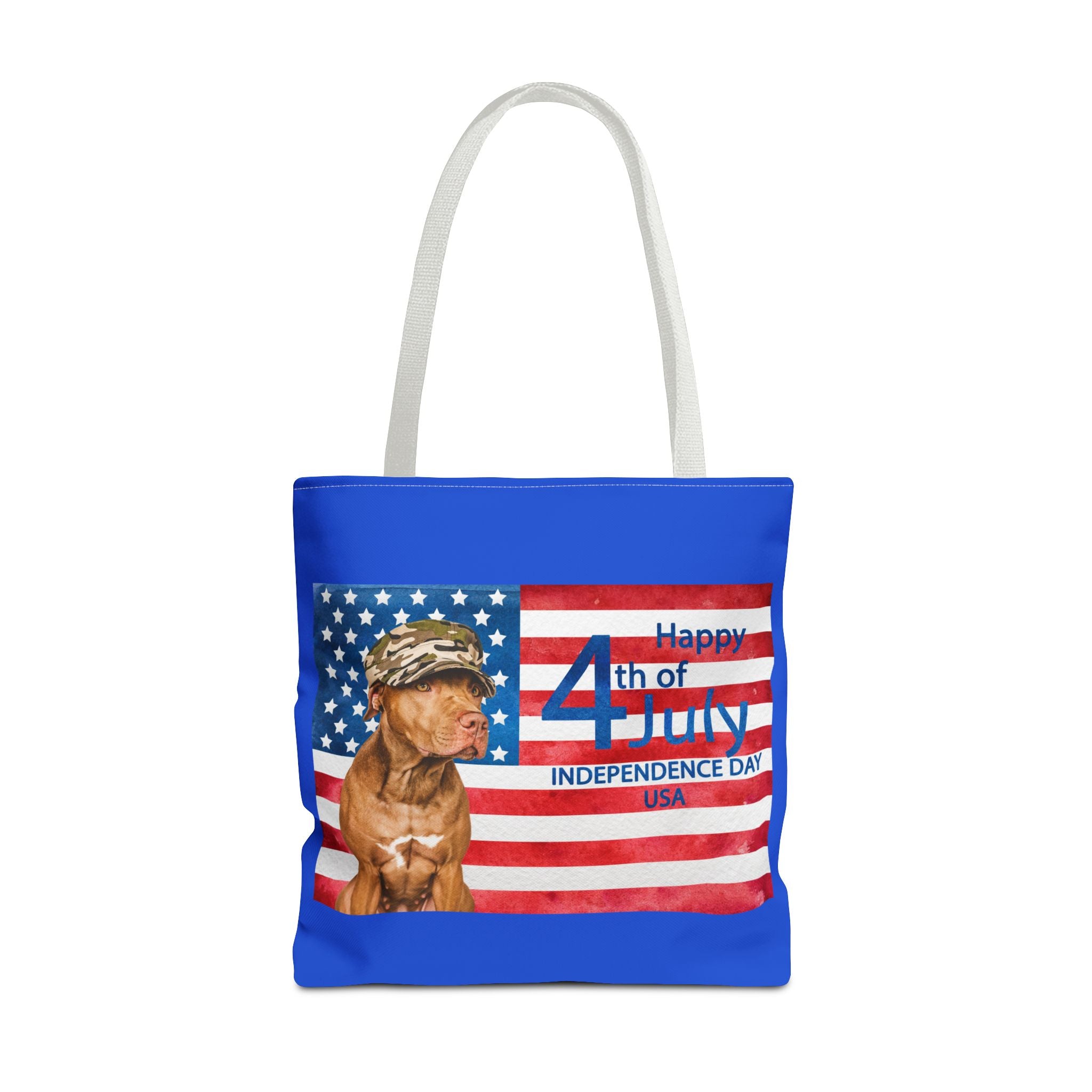 Independence Day Dog Tote Bag — Happy 4th of July USA Flag Tote