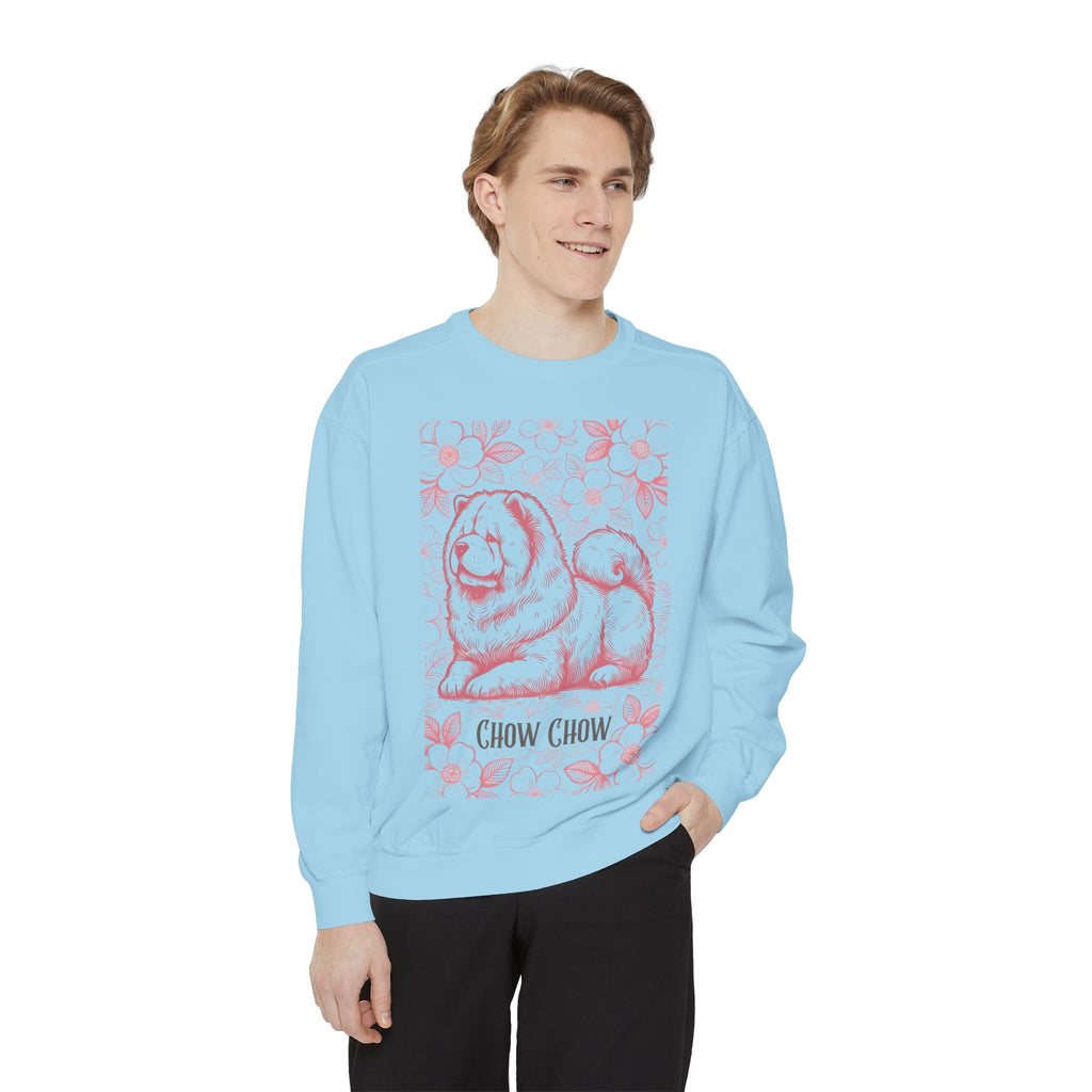 Chow Chow Floral Sweatshirt — Vintage Sketch Dog Crewneck