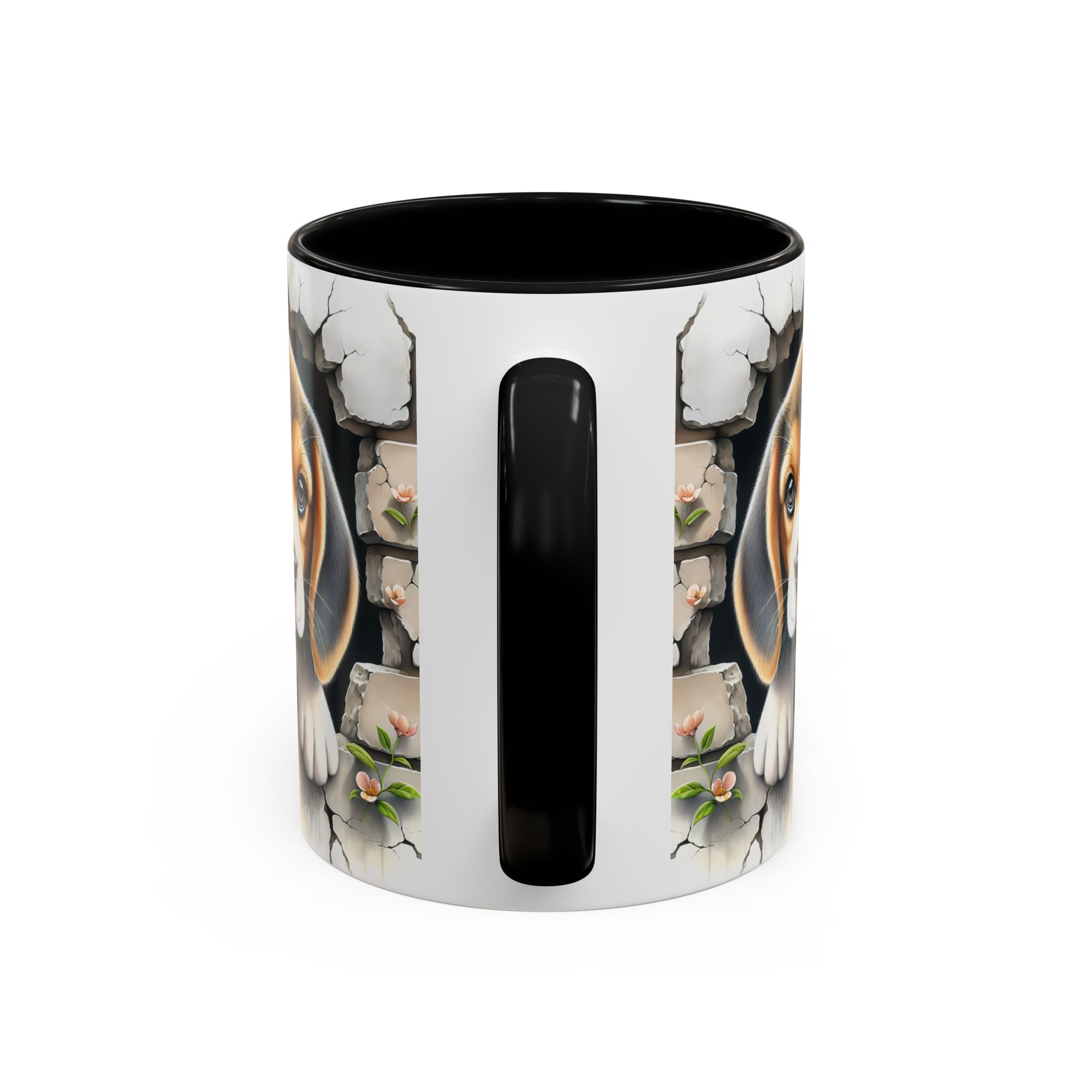 Beagle Puppy Peek Accent Coffee Mug – Cute Dog Gift (11/15 oz)