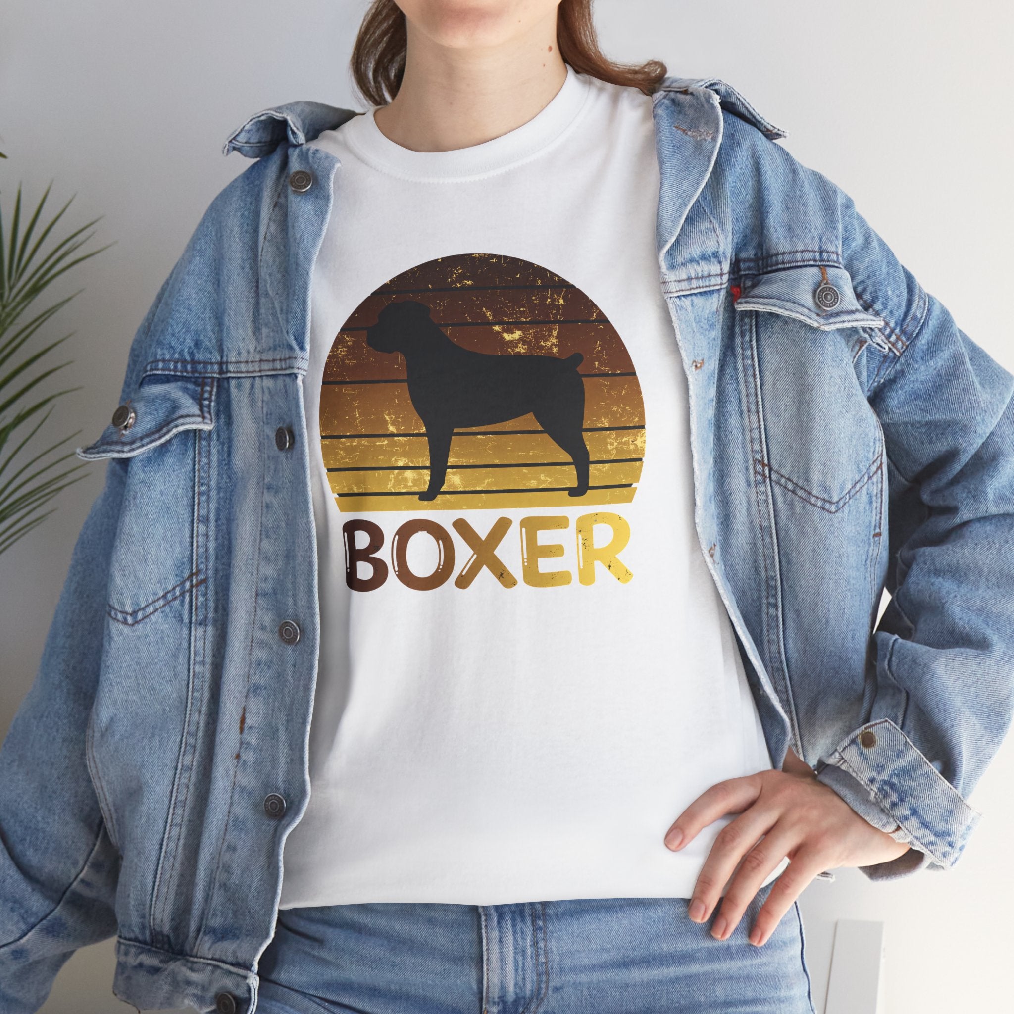Boxer Dog Retro Sunset T-Shirt – Unisex Dog Lover Graphic Tee