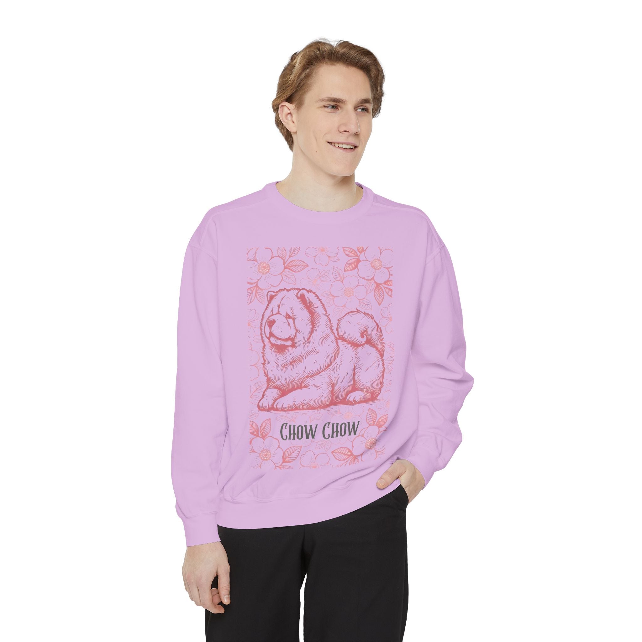 Chow Chow Floral Sweatshirt — Vintage Sketch Dog Crewneck