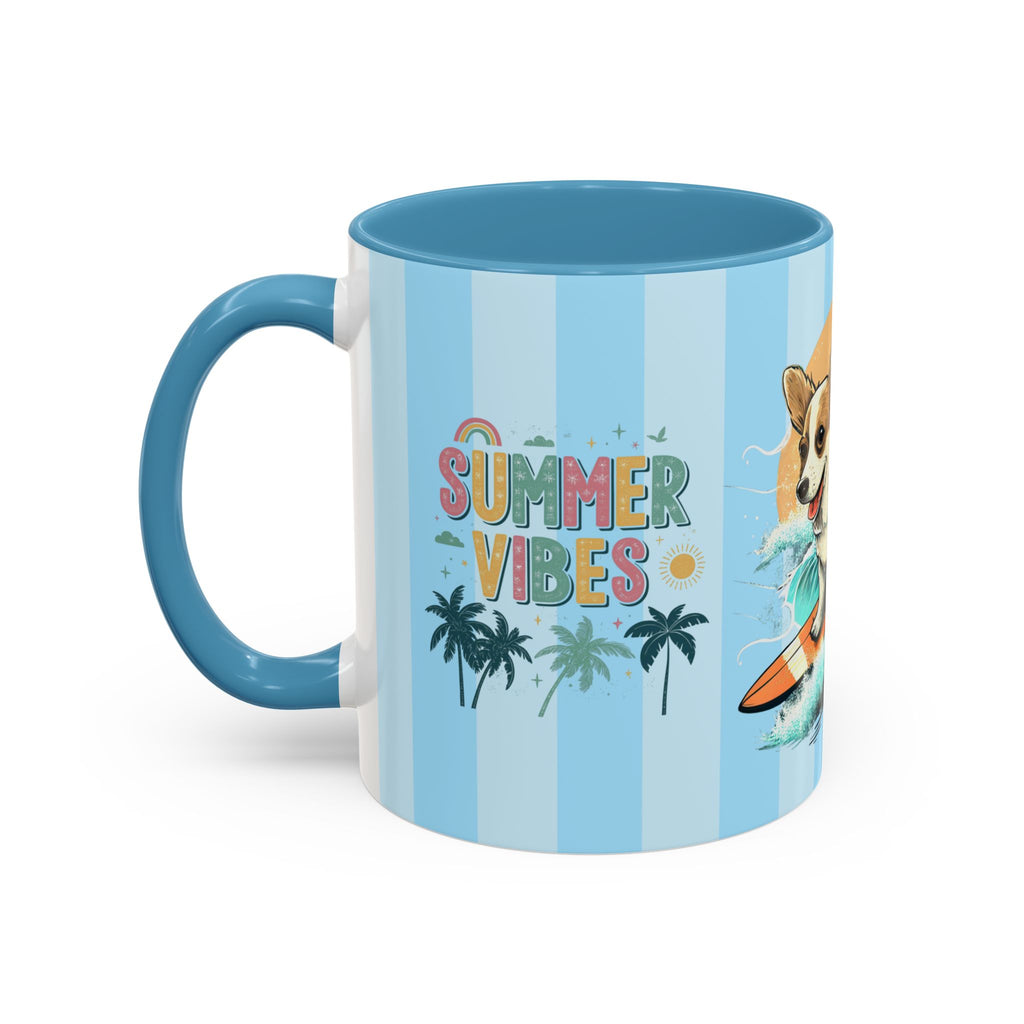 Summer Vibes Corgi Surf Coffee Mug — Cute Dog Lover Gift (11/15 oz)