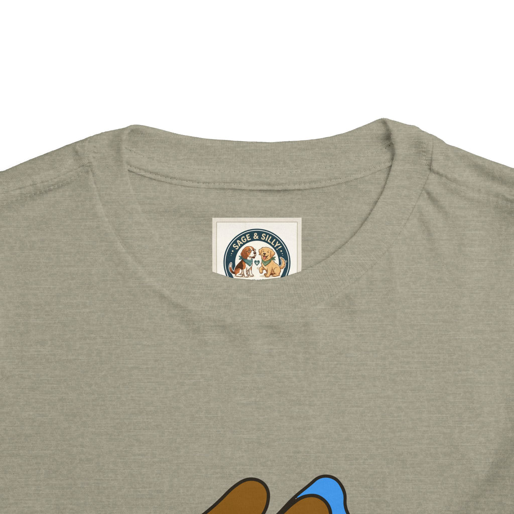Toddler Tee – Cute Superhero Dog & Puppy Flight Graphic