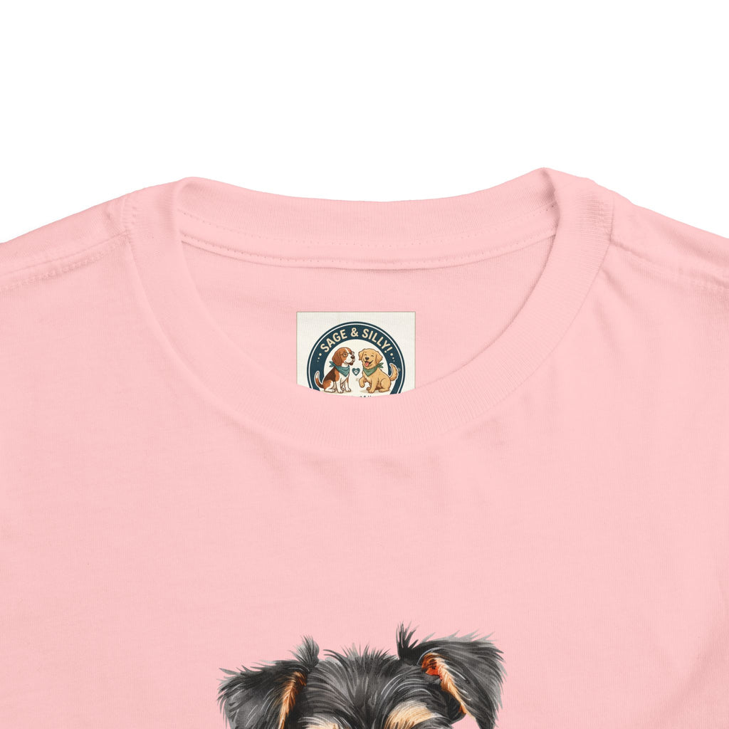 Toddler Tee — Cute Yorkie Puppy Peeking Graphic