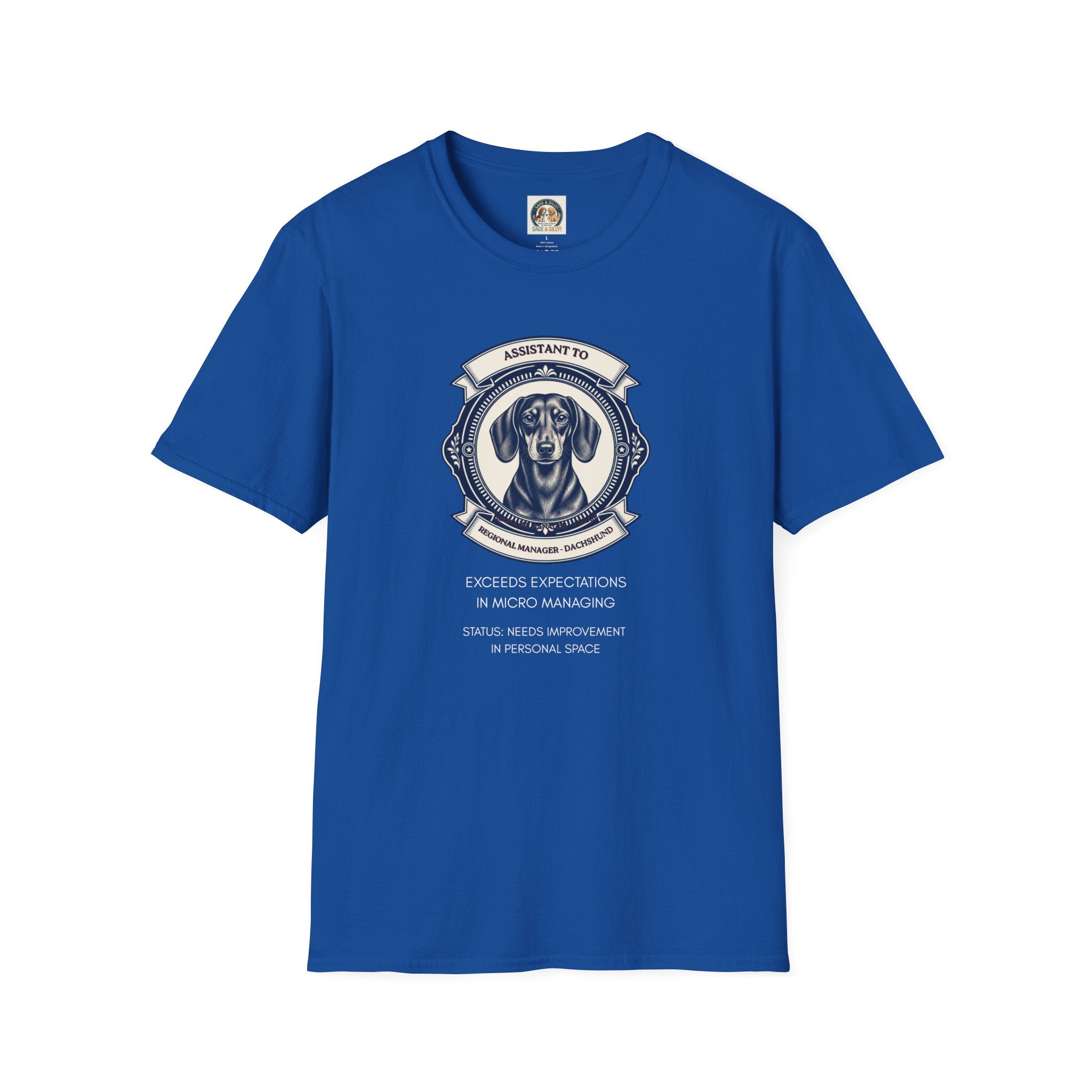 Dachshund Assistant T-Shirt — "Assistant to the Regional Manager" Funny Dog Tee