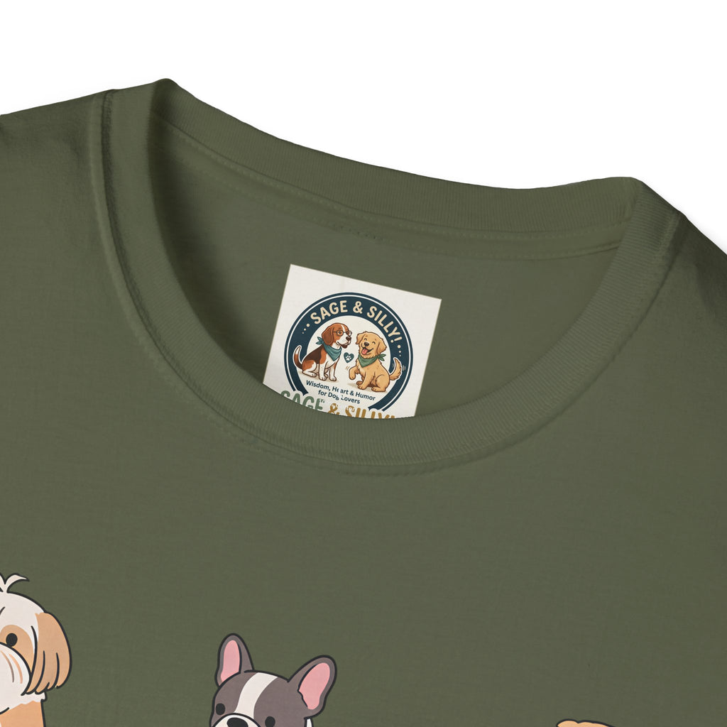Reading Dogs T-Shirt — Cute Cartoon Dogs with Books Graphic Tee