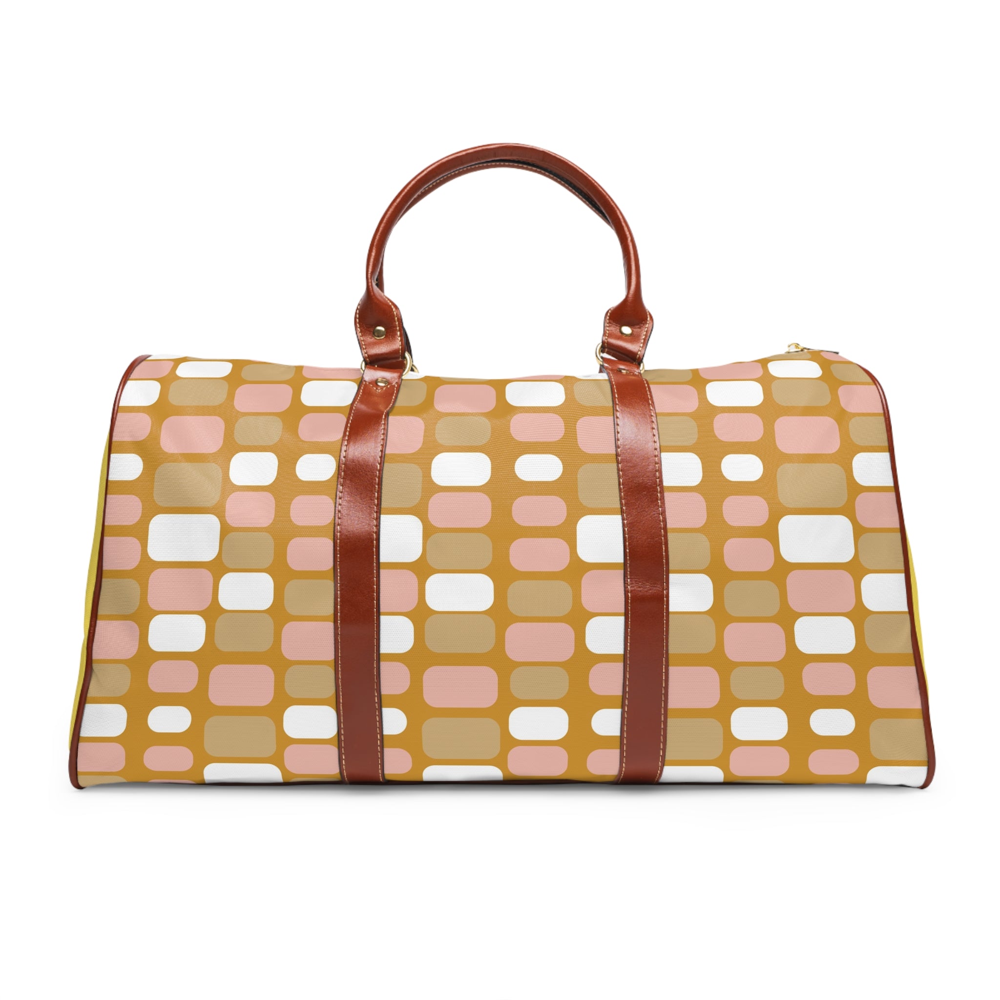 Yorkshire Terrier Floral Waterproof Travel Bag — Mustard Dog Weekender Duffel